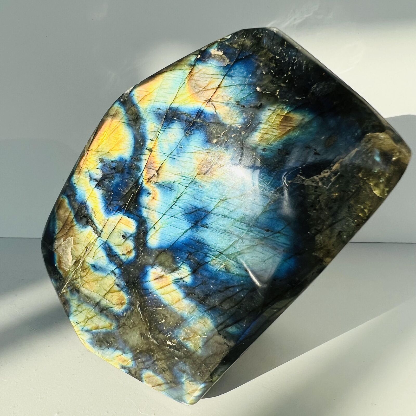 Rare Natural Labradorite Quartz Freeform Crystal Mineral specimen Healing 1.58LB