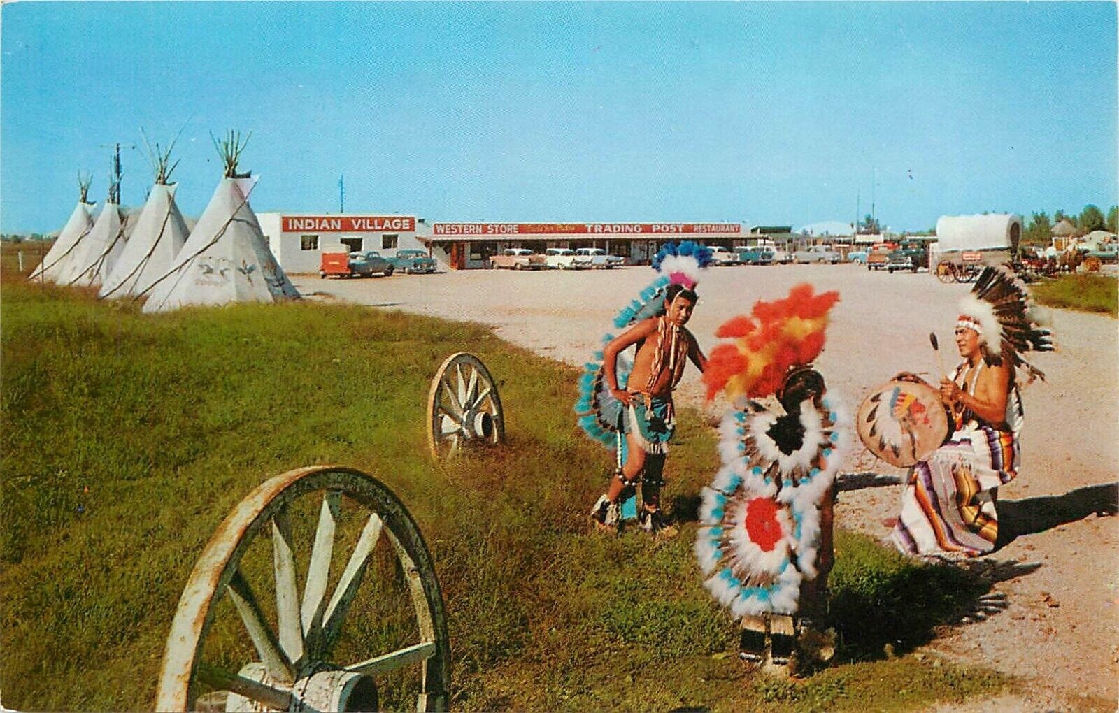 Postcard 1950s Oklahoma Quapaw Route 66 Indian Village trading post OK24-4151