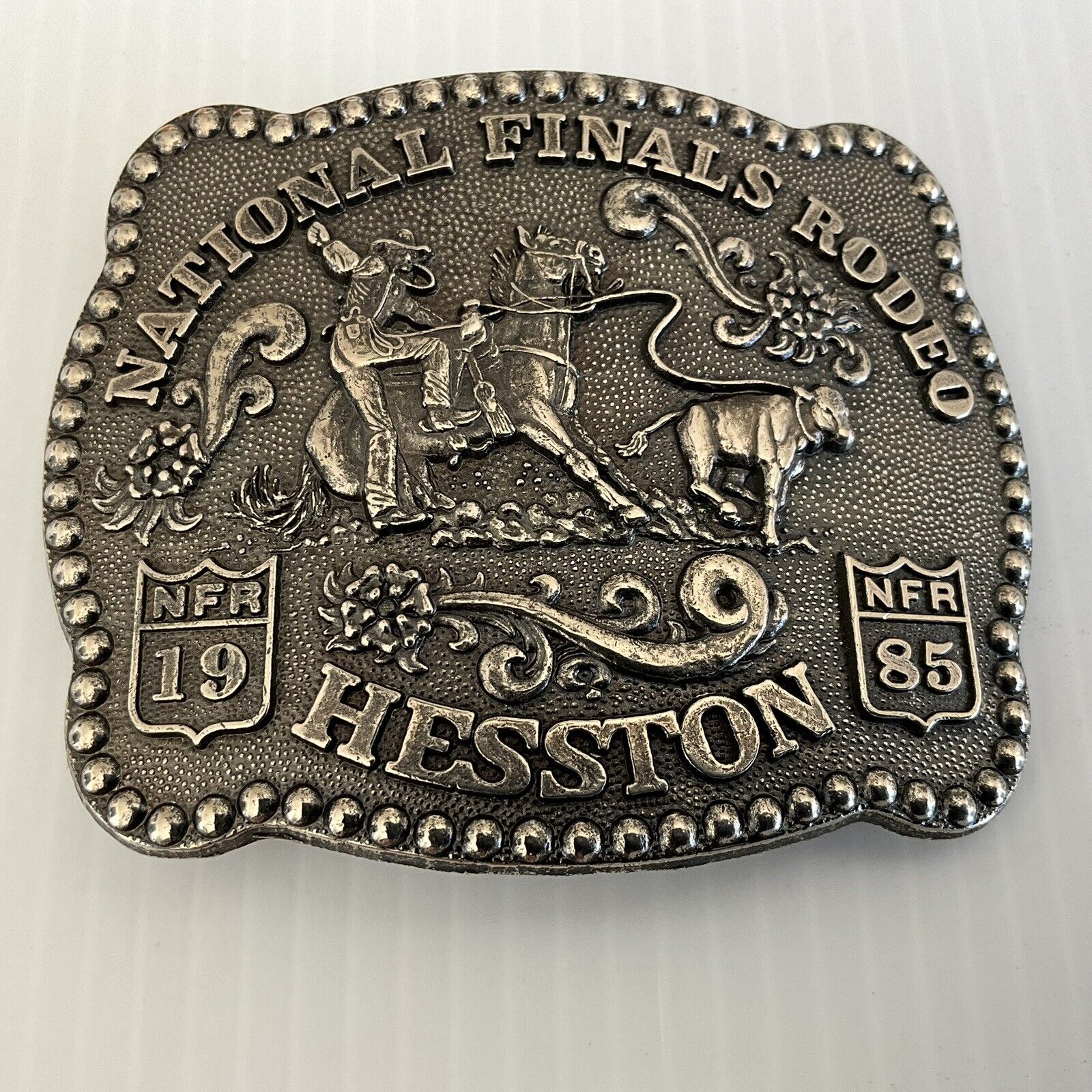 Vintage 1985 Hesston NFR Belt Buckle Limited Collectors Item 