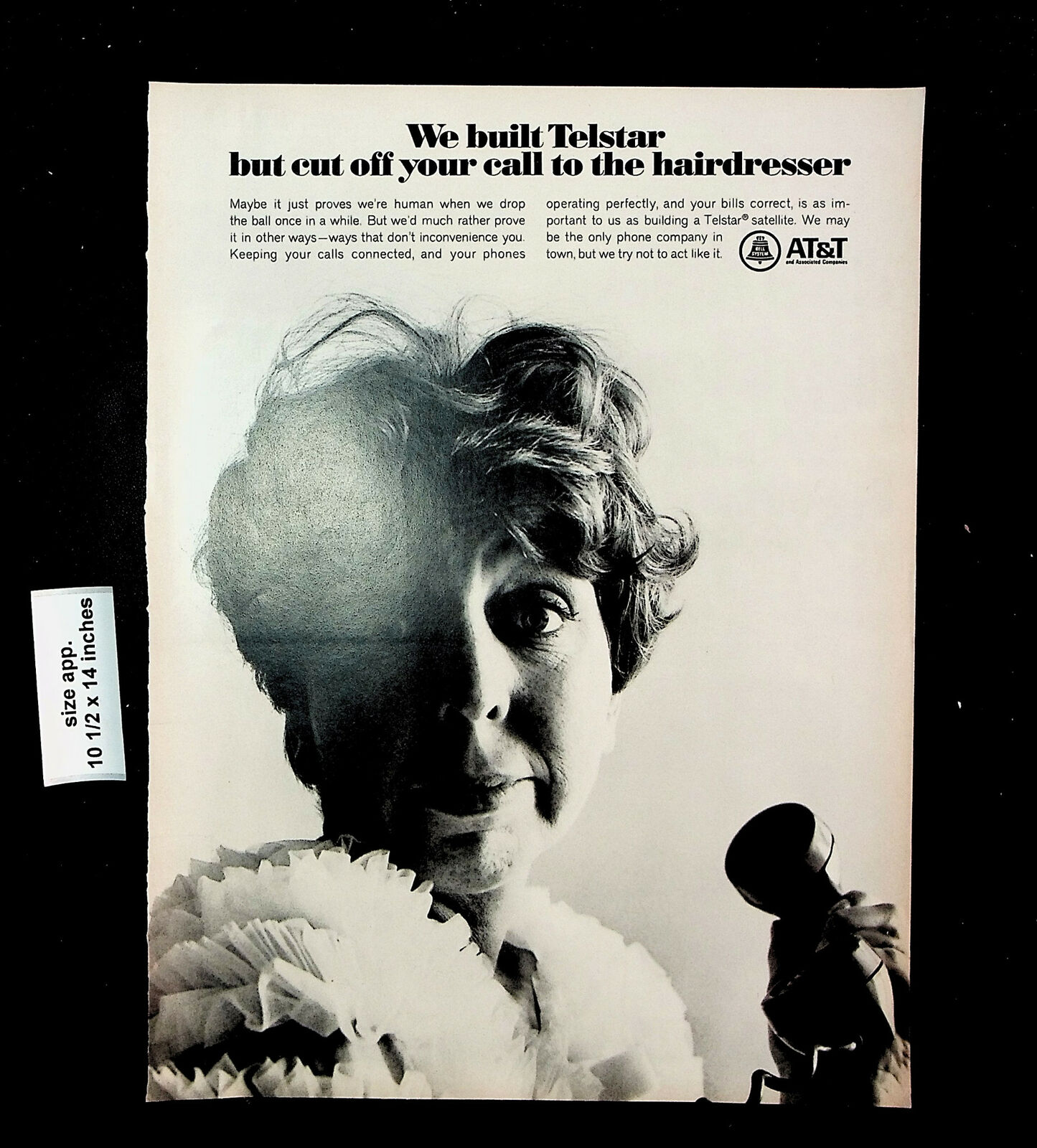 1966 AT&T Telstar Satellite Phone Telephone Vintage Print Ad 27540