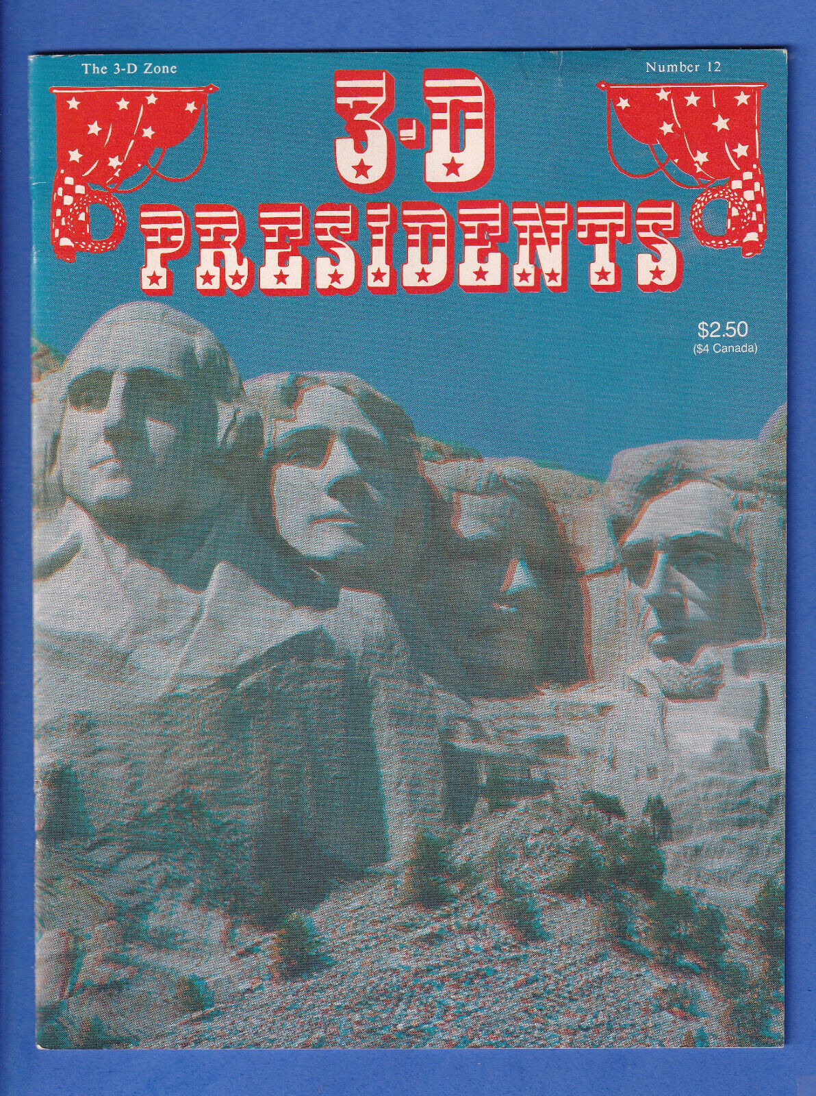 3-D Presidents 1988 3-D Zone #12 Ray Zone Mark Adler No Glasses Underground