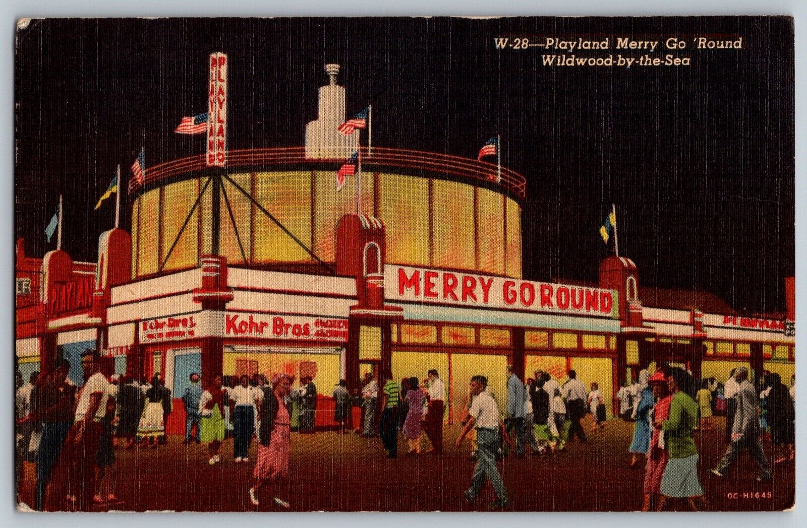 Wildwood-by-the-Sea, New Jersey - Playland Merry Go \'Round - Vintage Postcard