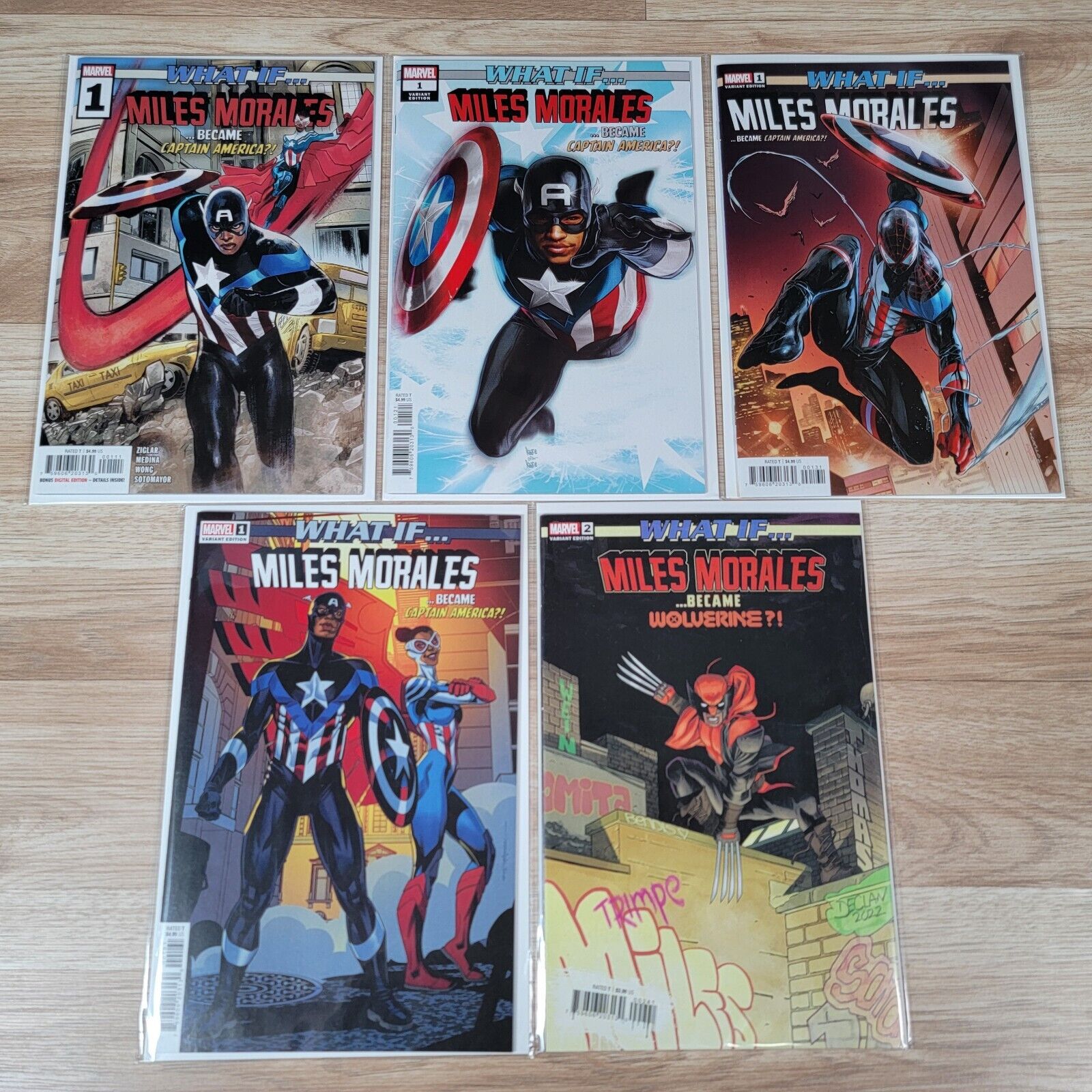 What If...Miles Morales #1-2 Marvel Comics 2022 Wolverine Cap - Lot of 5