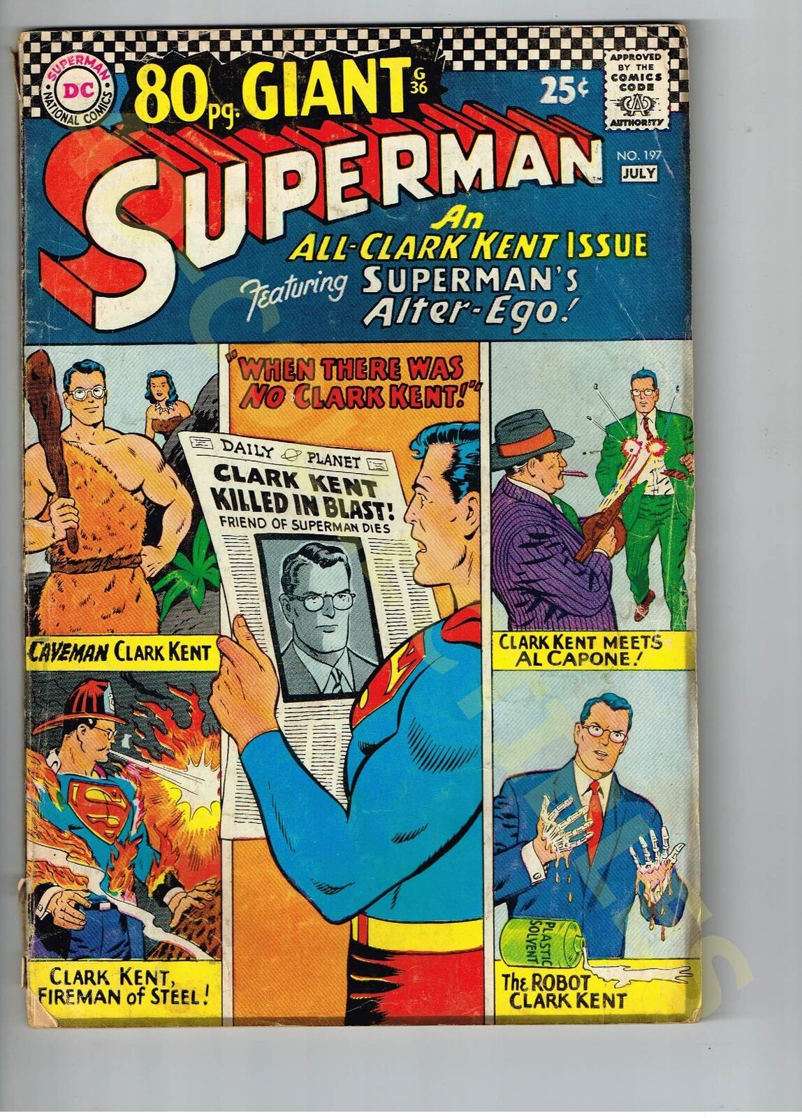 Vintage comic book DC Superman 80-Page Giant #197 July 1967 Clark Kent         