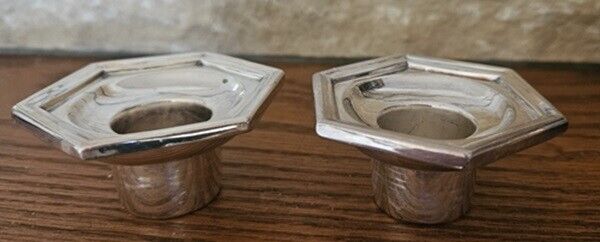 Vintage Pair Silver Candleholder Inserts, 1\