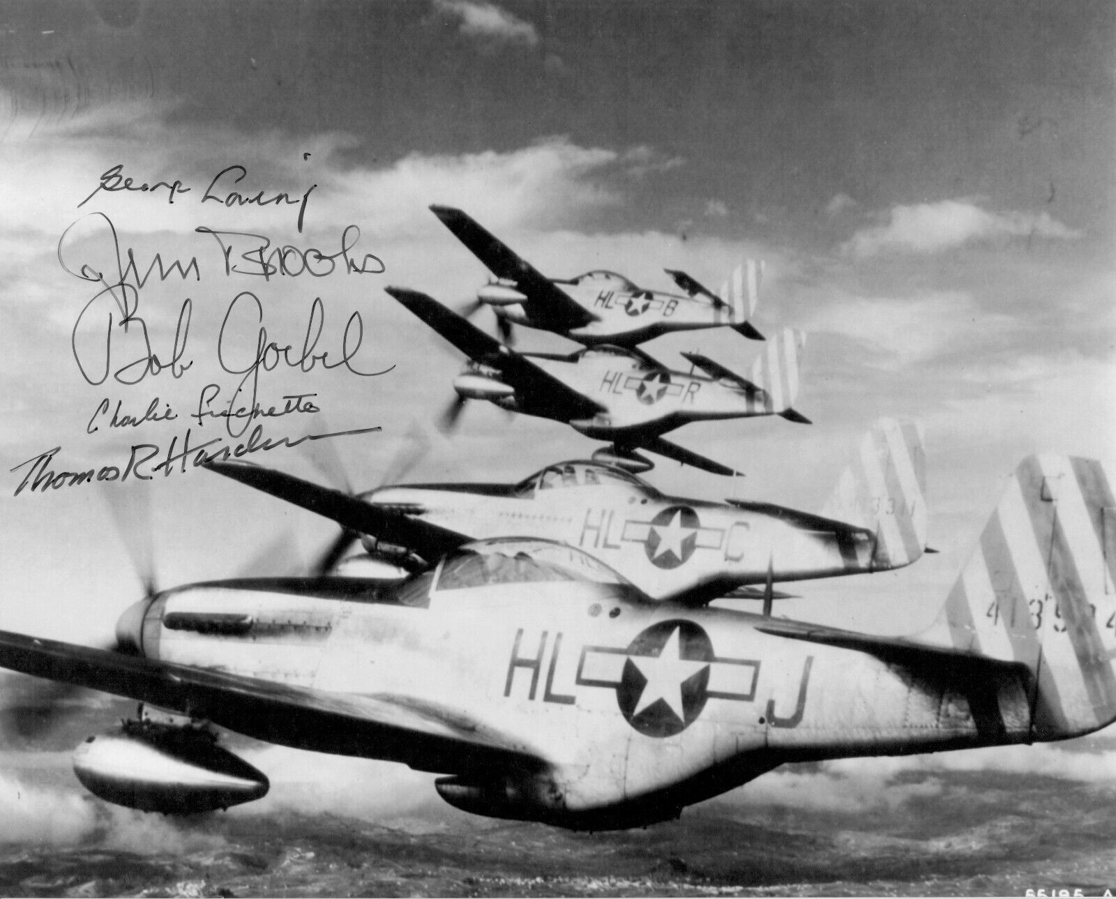 31ST FIGHTER GROUP SIGNED 5 WWII ACES 8X10 PHOTO SUPER RARE