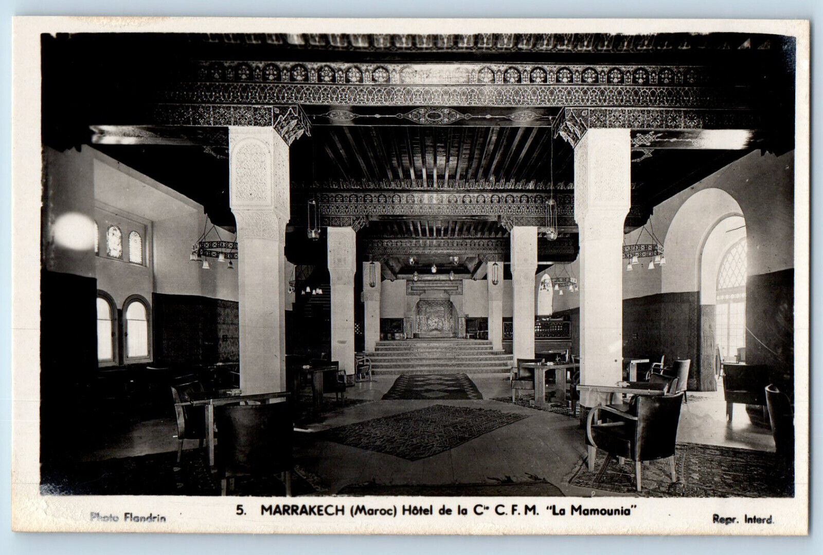Marrakesh Morocco Postcard Hotel De La Cie C.F.M \