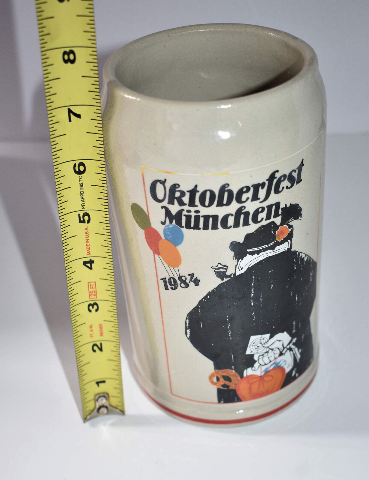 Oktoberfest München 1984 Germany Beer Mug Stein~Emil Sogor Design~1 Liter~Munich