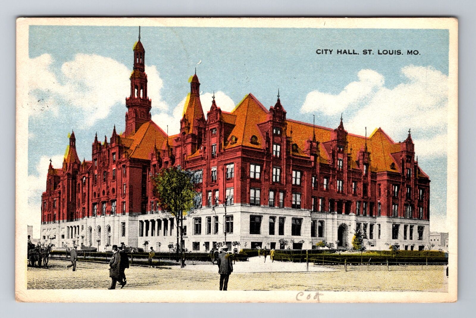 St Louis MO-Missouri, St Louis City Hall, Antique Vintage Souvenir Postcard
