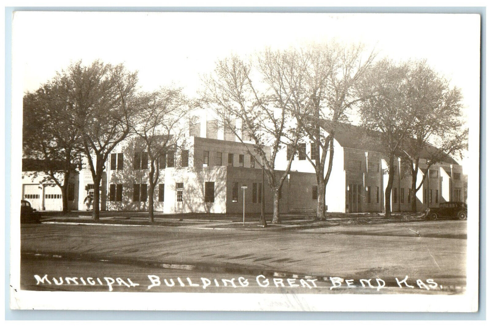 c1920's Municipal Building Great Bend Kansas KS Unposted RPPC Photo Postcard