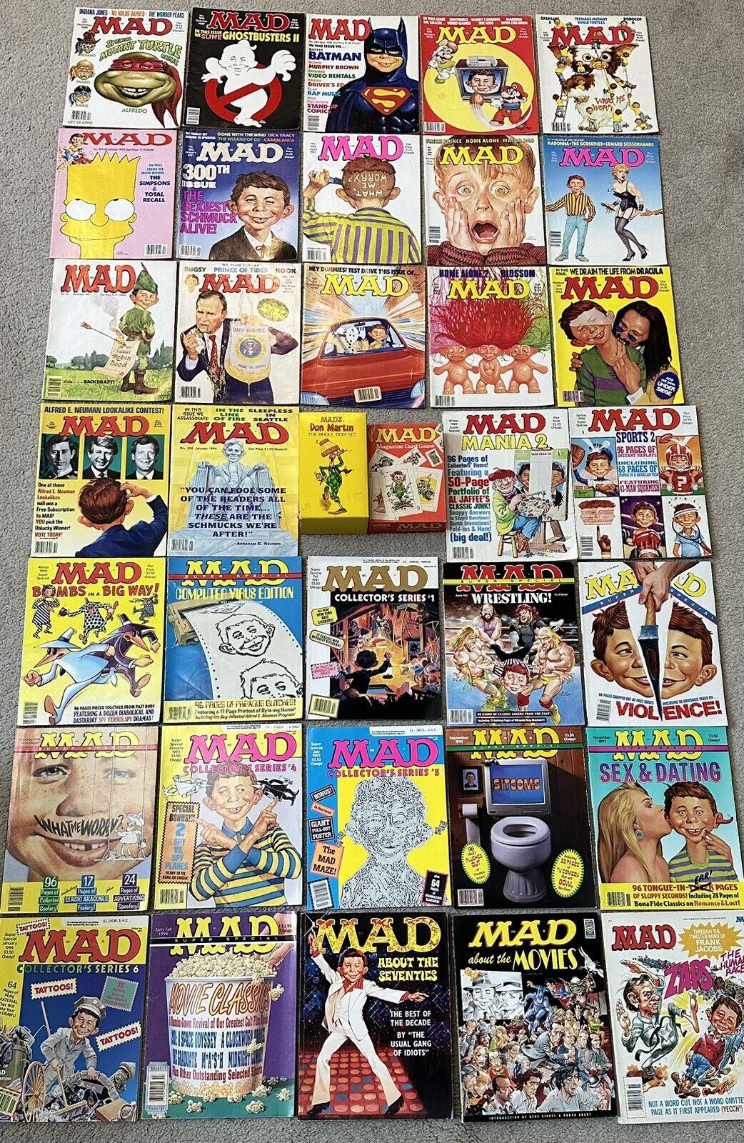 34 Vtg Mad Magazine LOT Super Special 80\'s-90\'s Card Game The Whole Don Set Book