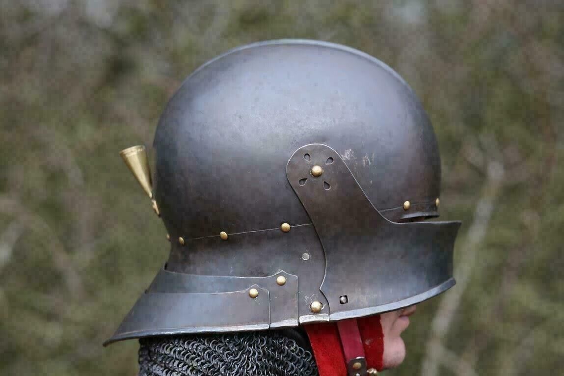 Medieval 16 Guage Steel Royal German Sallet Helmet