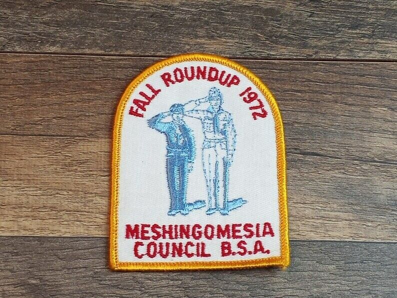 BSA Boy Scouts Patch Meshingomesia Council BSA 1972 Fall Roundup