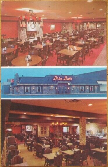 Waterloo, IA 1970 Chrome Postcard: Bishop Buffet Restaurant Interior - Iowa