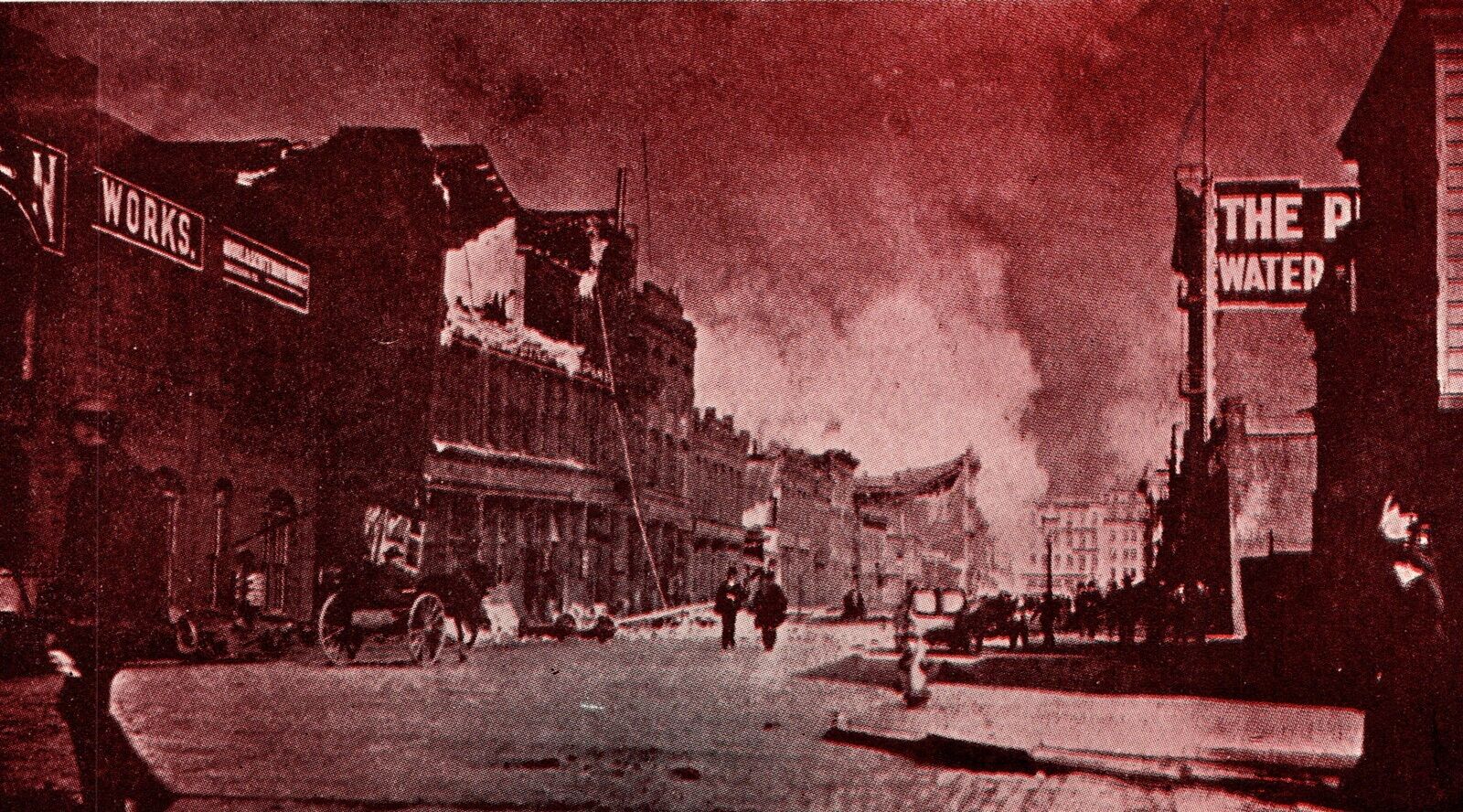 View On Front Street Between Howard Market 1906 San Francisco California Fire