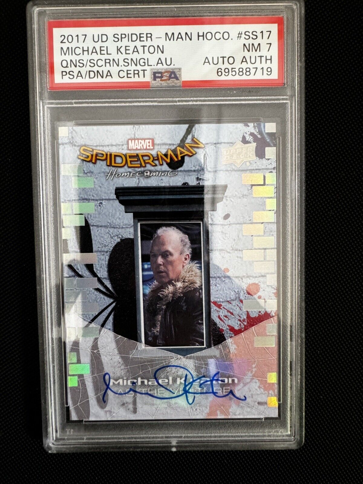 2017 UD Marvel Spider-Man Homecoming Michael Keaton The Vulture Queens Auto PSA