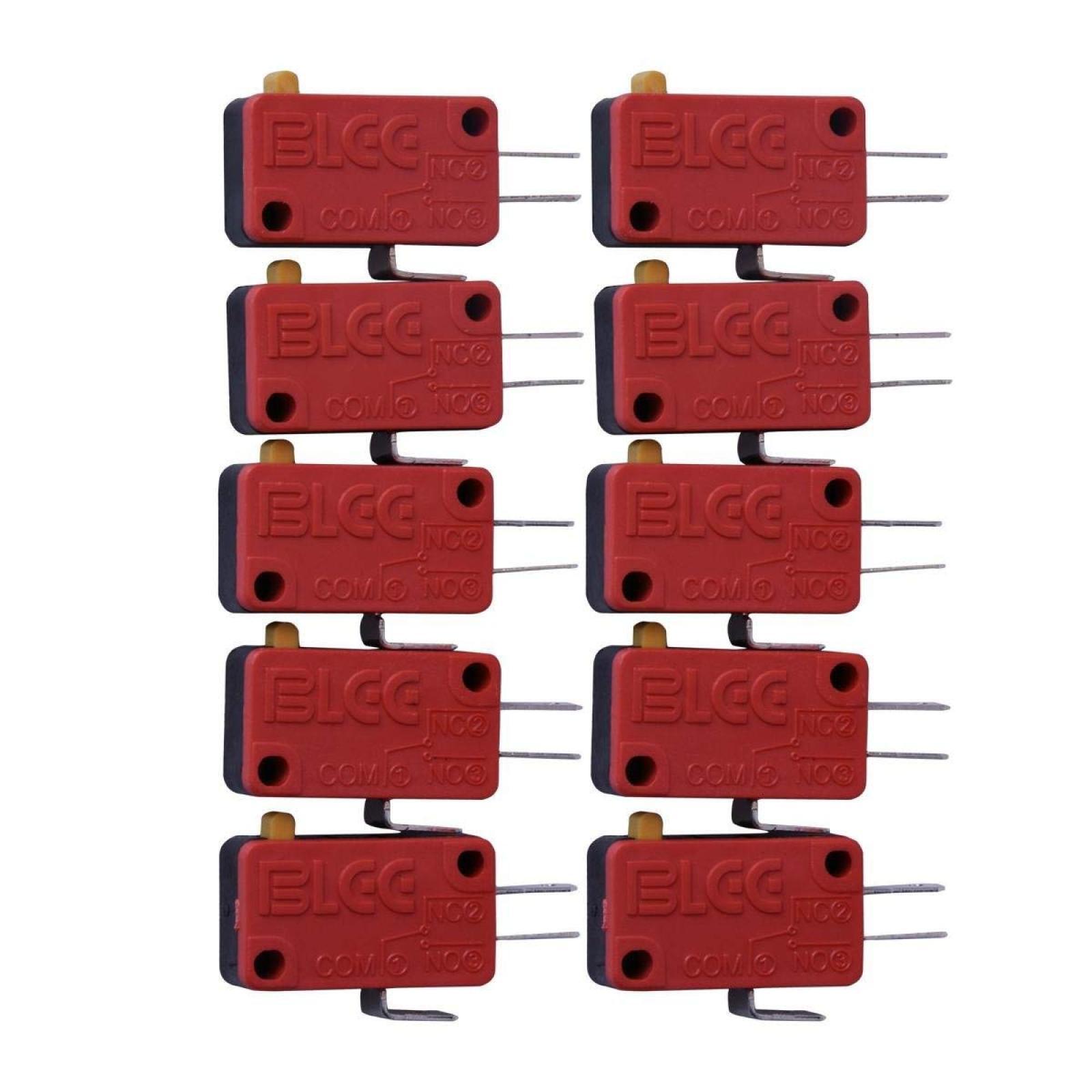 10/20Pack Red New 3 Pin Microswitch Push Button For Arcade Mame Jamma Games F