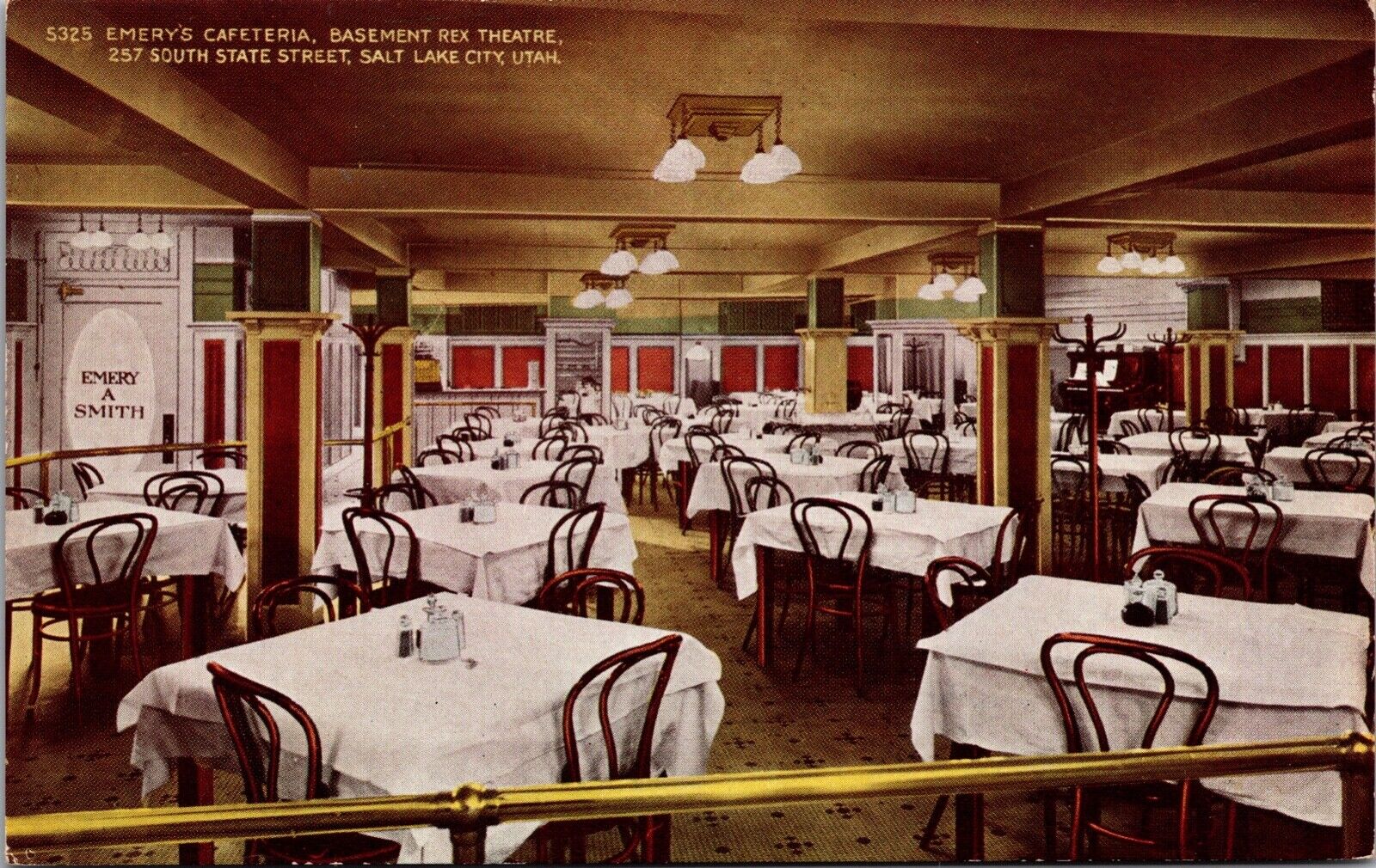 Postcard Emery\'s Cafeteria Basement Rex Theatre in Salt Lake City, Utah~136233