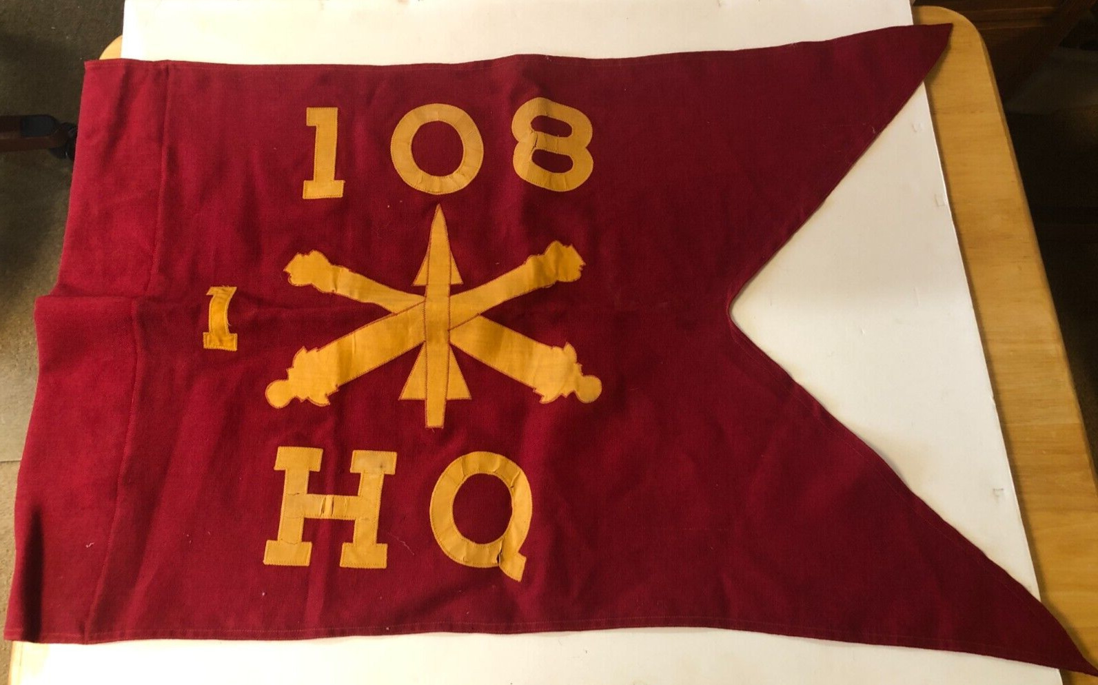 *RARE* WWII Guidon; HQ 1rst Battery, 108 Antiaircraft Artillery Battalion NY