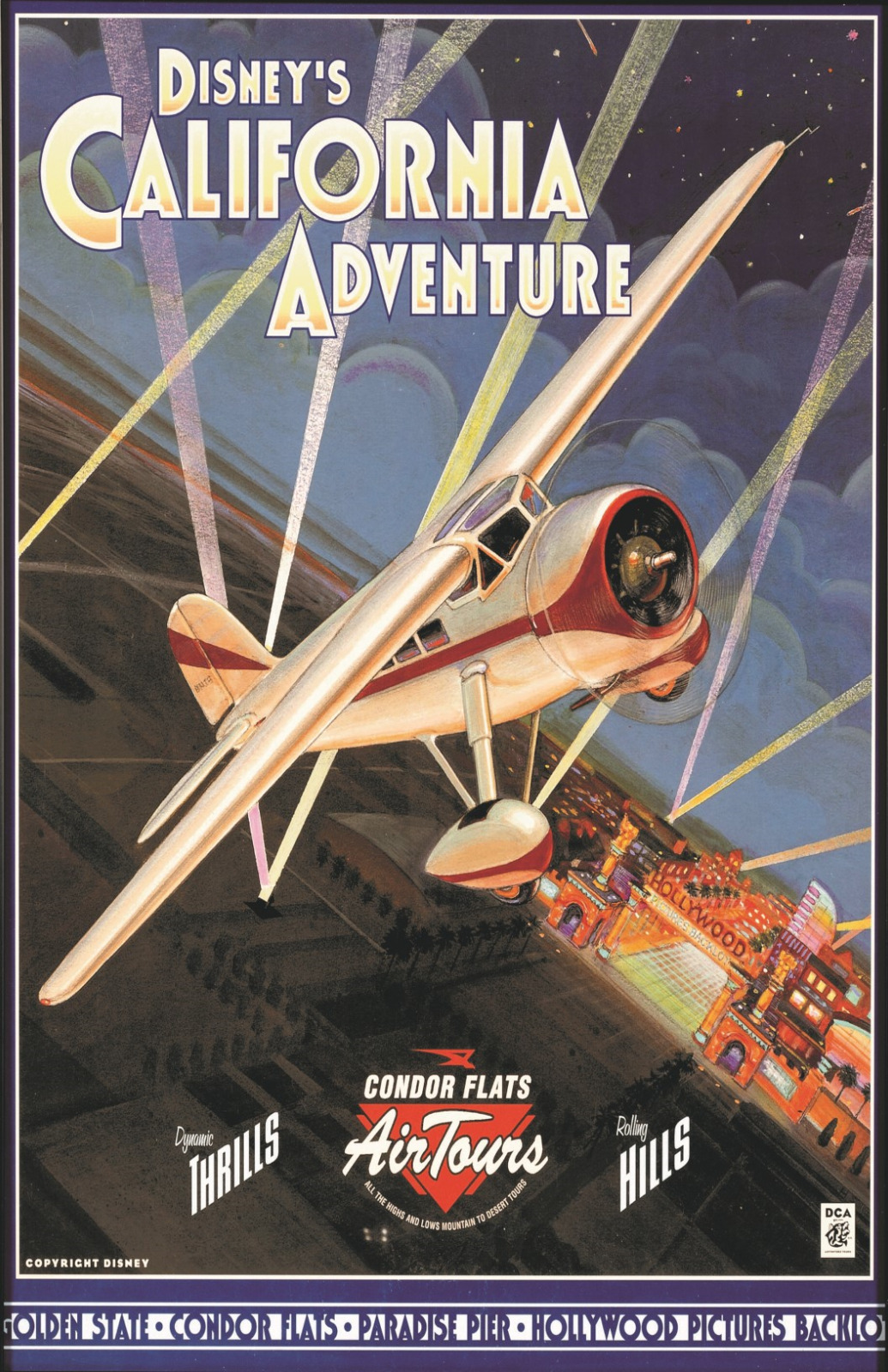Disney's California Adventure Condor Flats Retro Poster Print 11x17 Disney