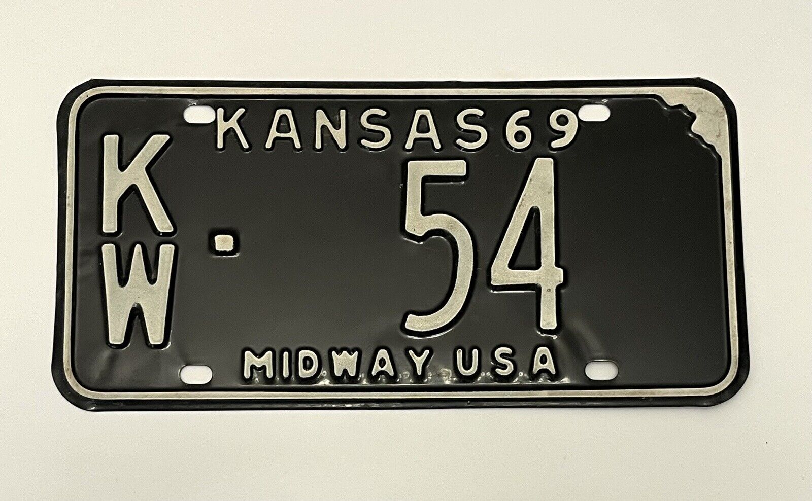 1969 Kansas License Plate Kiowa County 54 Classic Car Man Cave