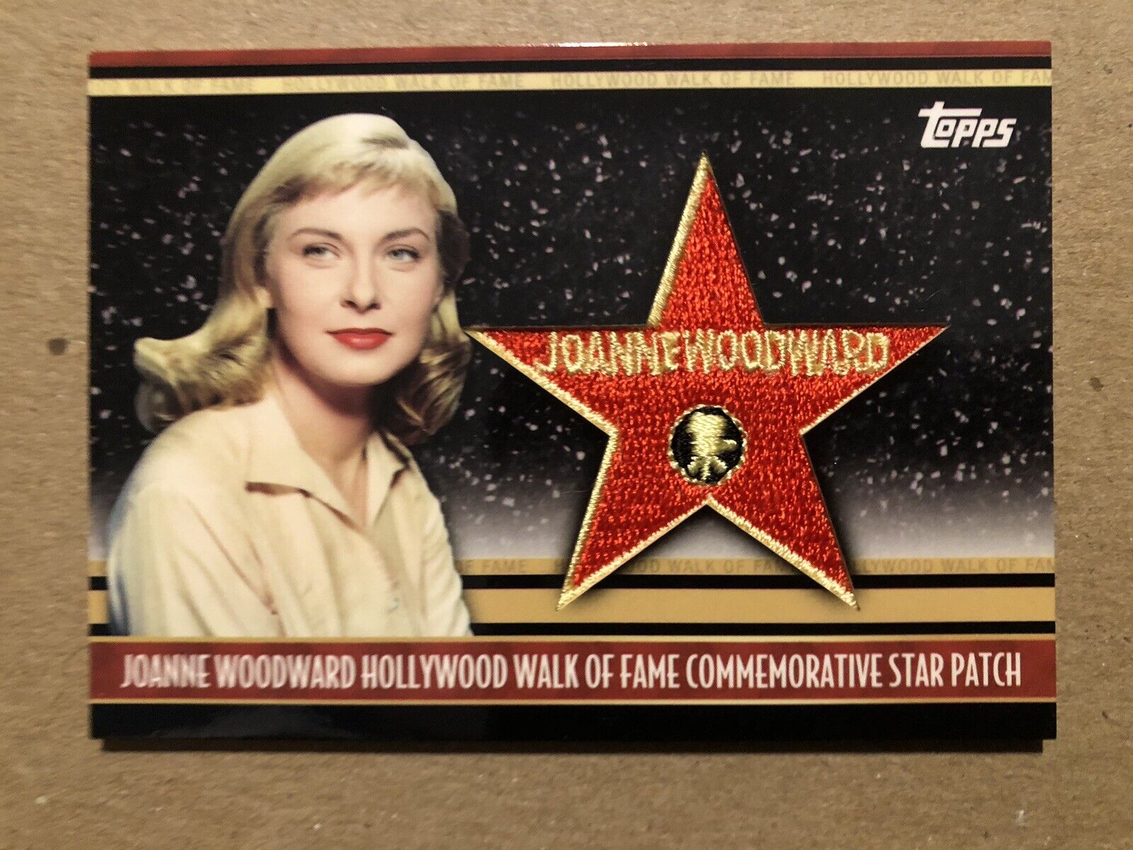 2011 JOANNA WOODWARD Topps AMERICAN PIE — HOLLYWOOD WALK OF FAME STAR PATCH /50
