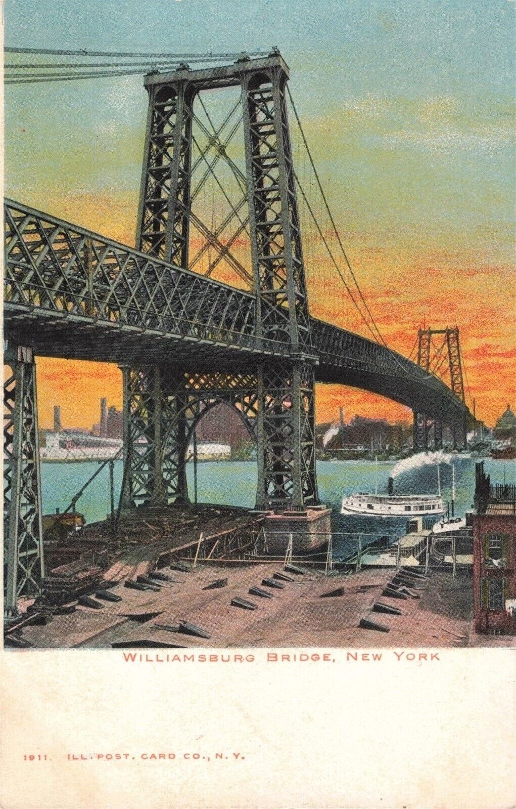 Williamsburg Bridge NY New York 1901 Postcard B440