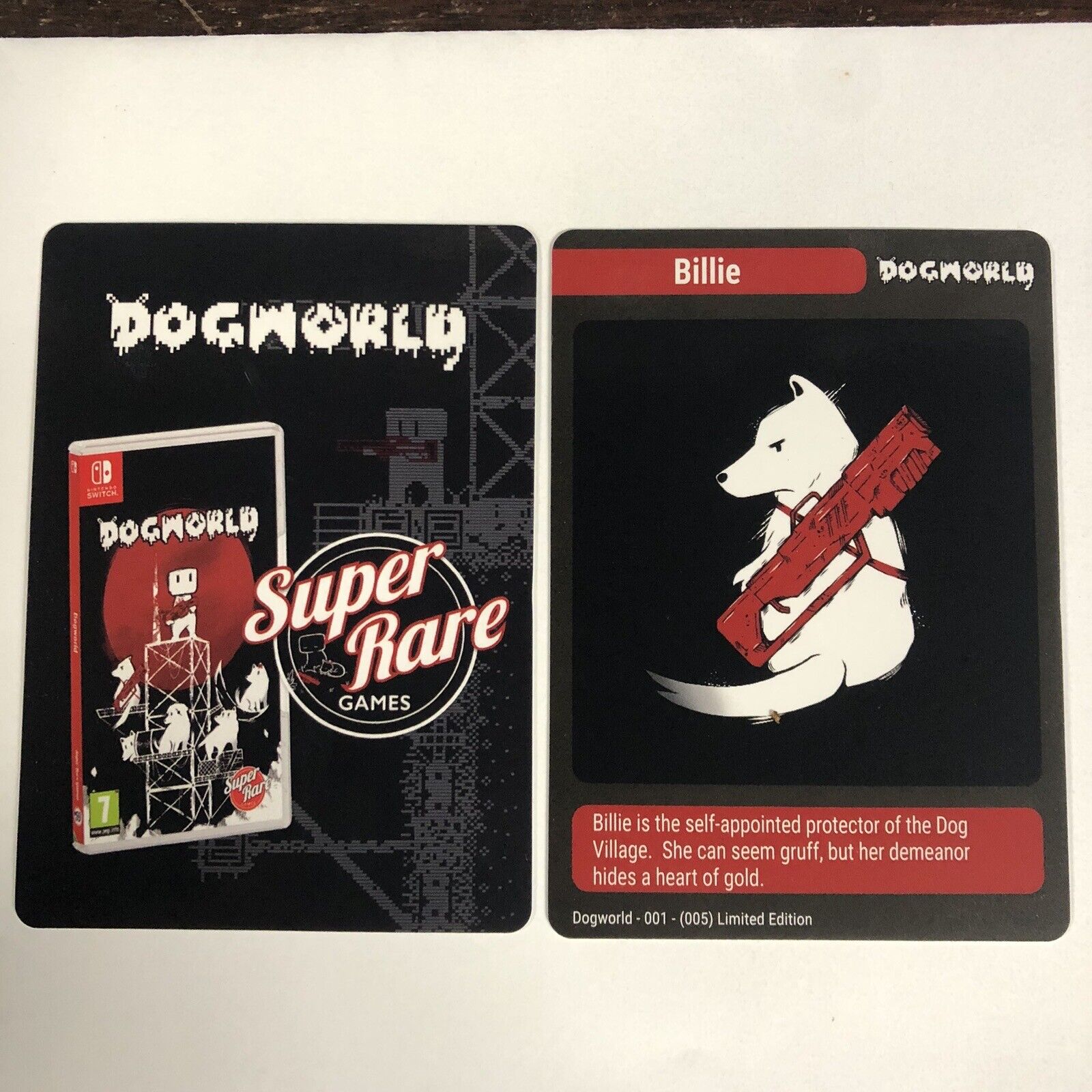 Dogworld Super Rare Games Trading Cards Title & 001 SRG