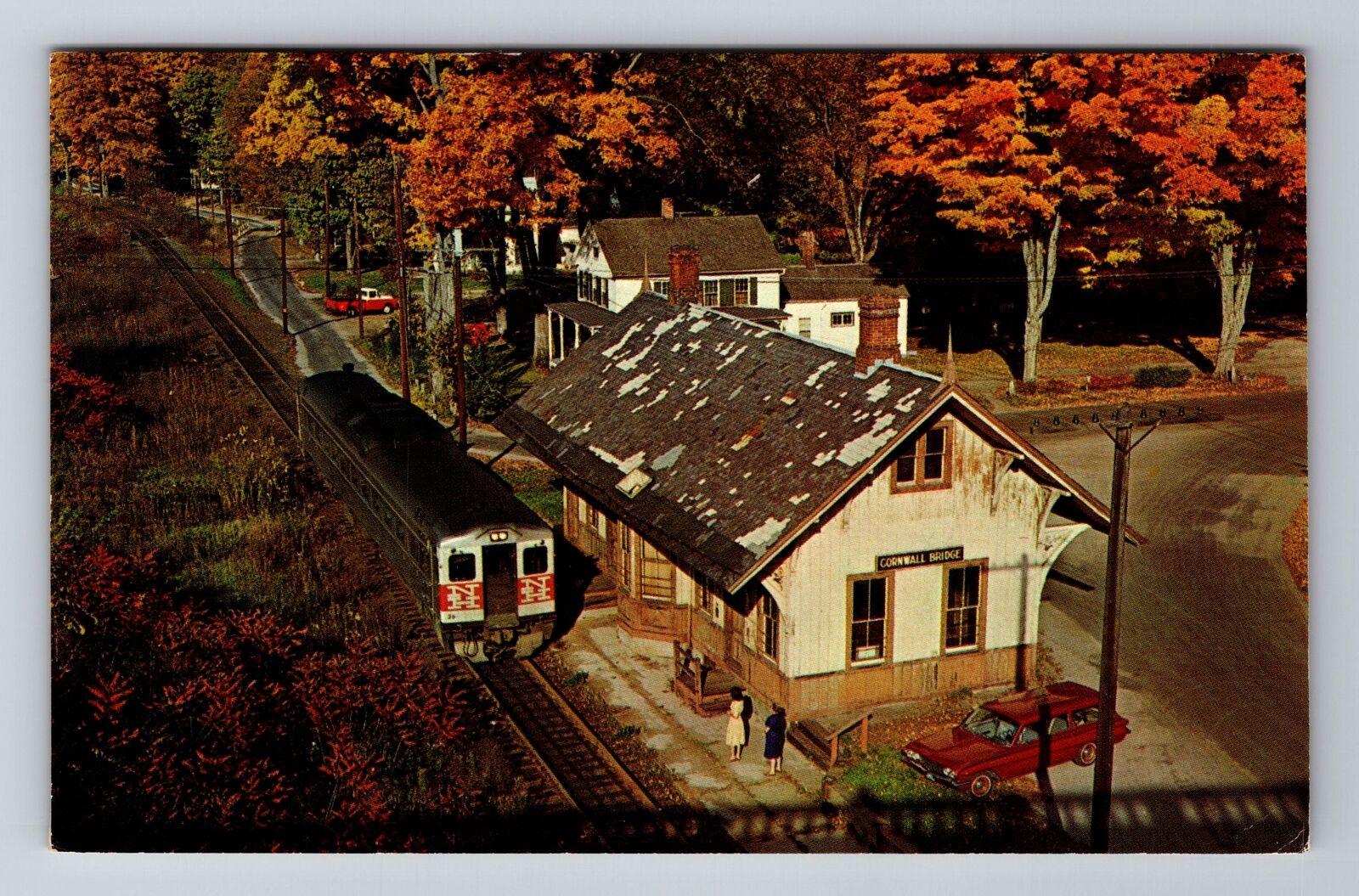 Cornwall Bridge CT-Connecticut, Old Station New Haven Railroad, Vintage Postcard