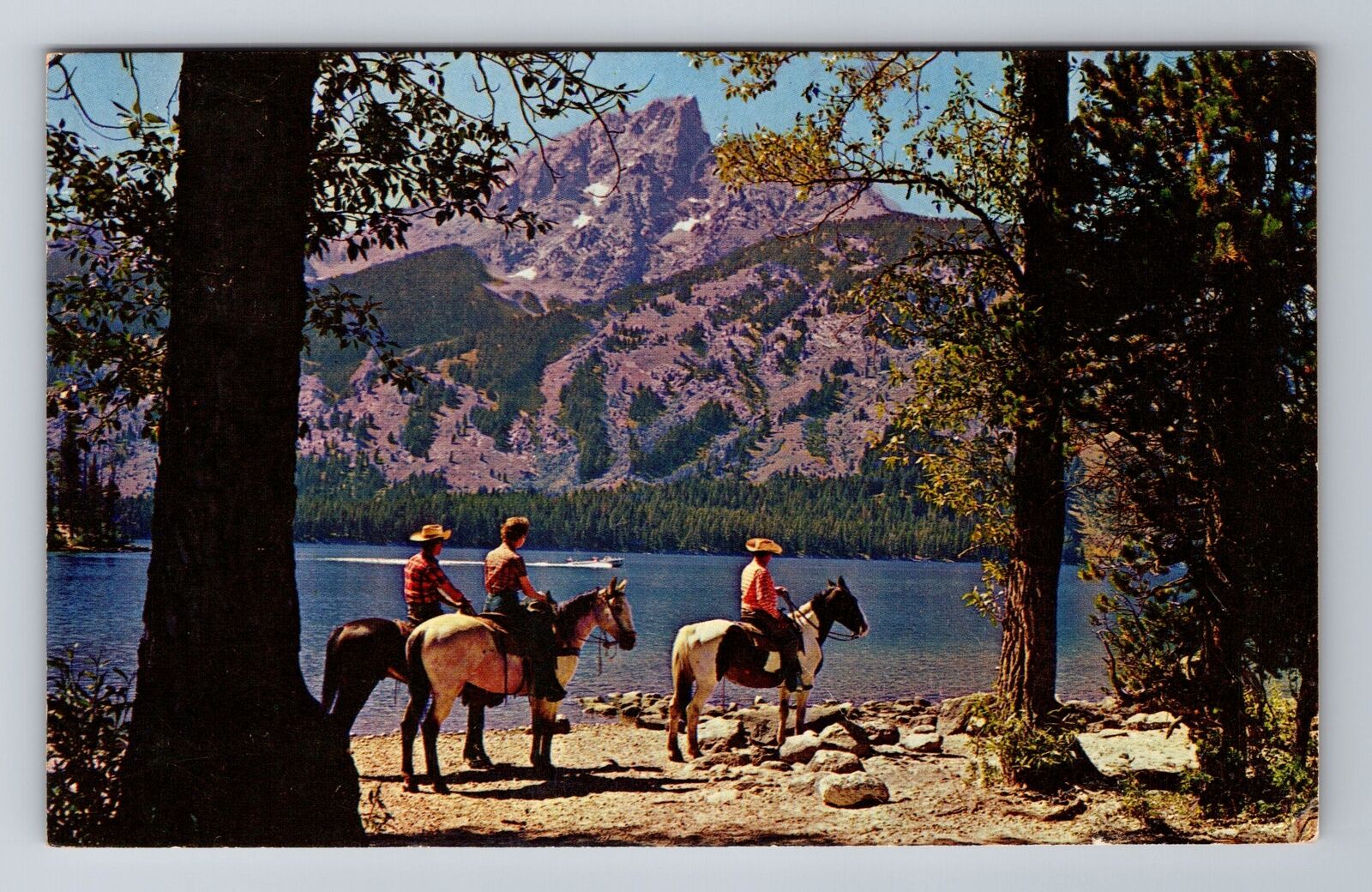 Jenny Lake WY-Wyoming, Teton Range, National Park, Vintage c1963 Postcard