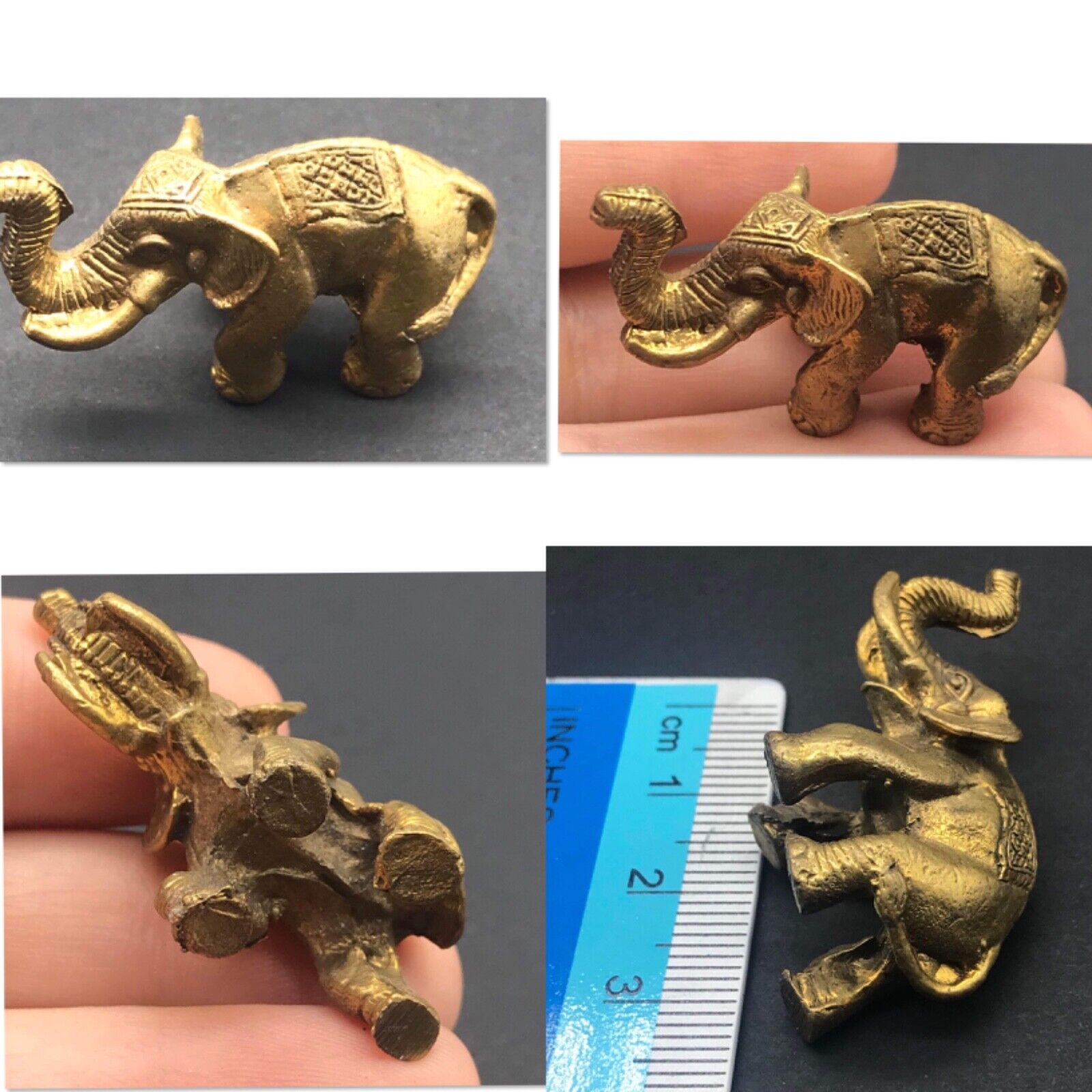 South Asian Antiques Rare Beautiful Old Vintage Small Elephant Statue Amulet