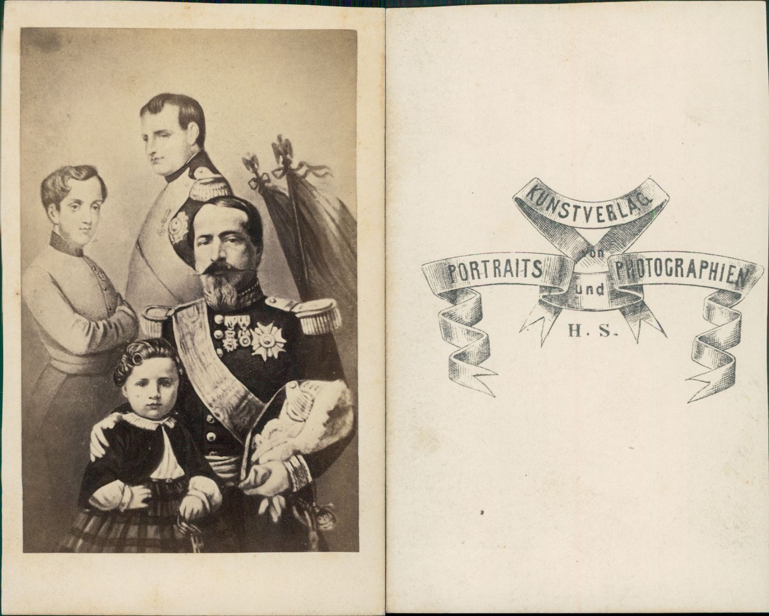 Les 4 Napoleons Vintage CDV Albumen Business Card, CDV, Albumin Print, 6