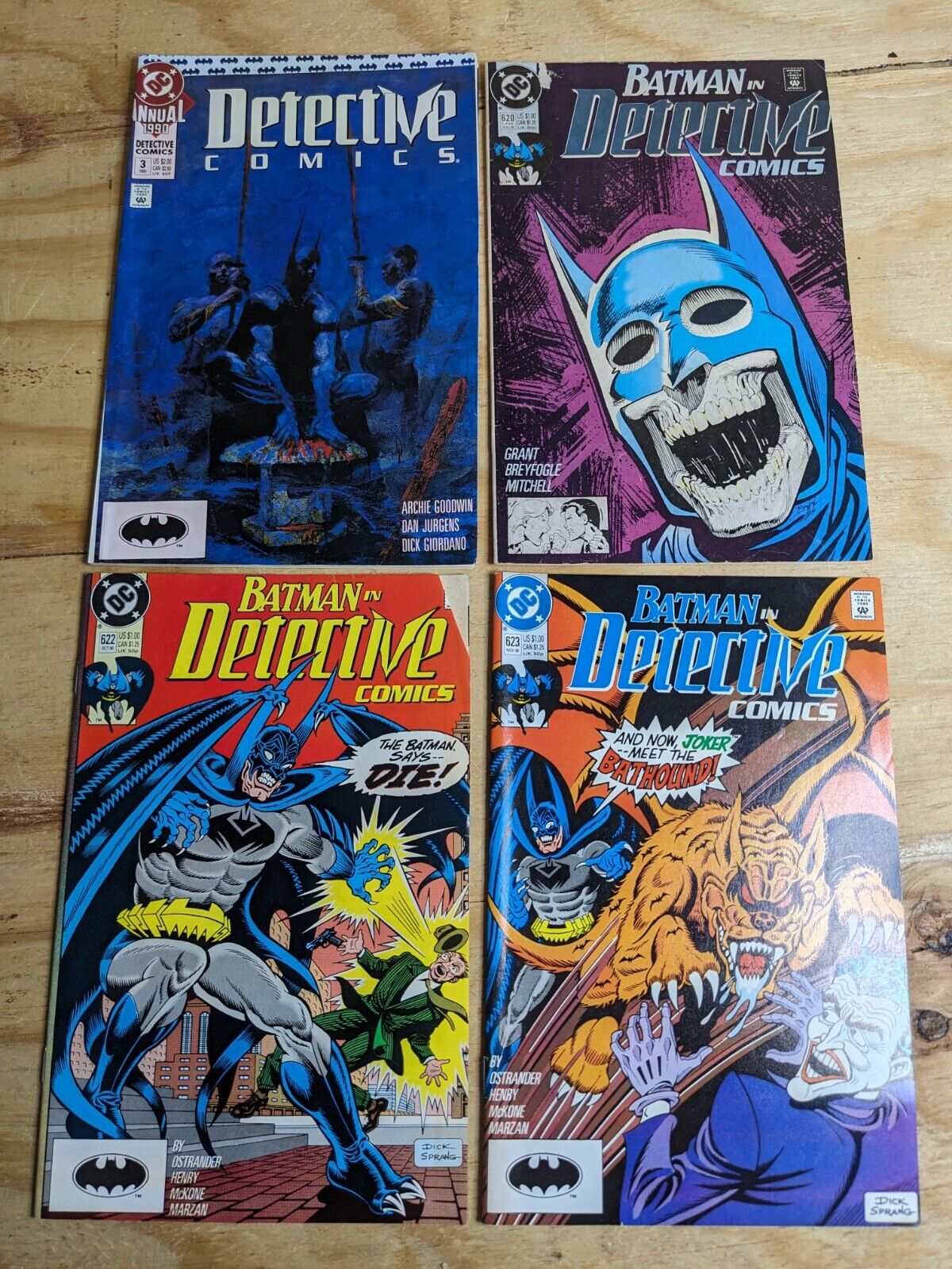 DC Batman In Detective Comics 1990 Lot #620, 622, 623 , Annual 3 Set Series