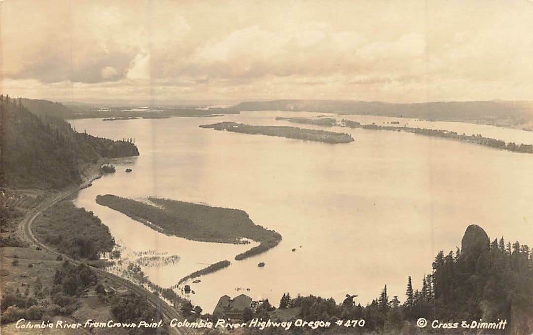 RPPC Crown Point Columbia River Panorama View OR Real Photo P181