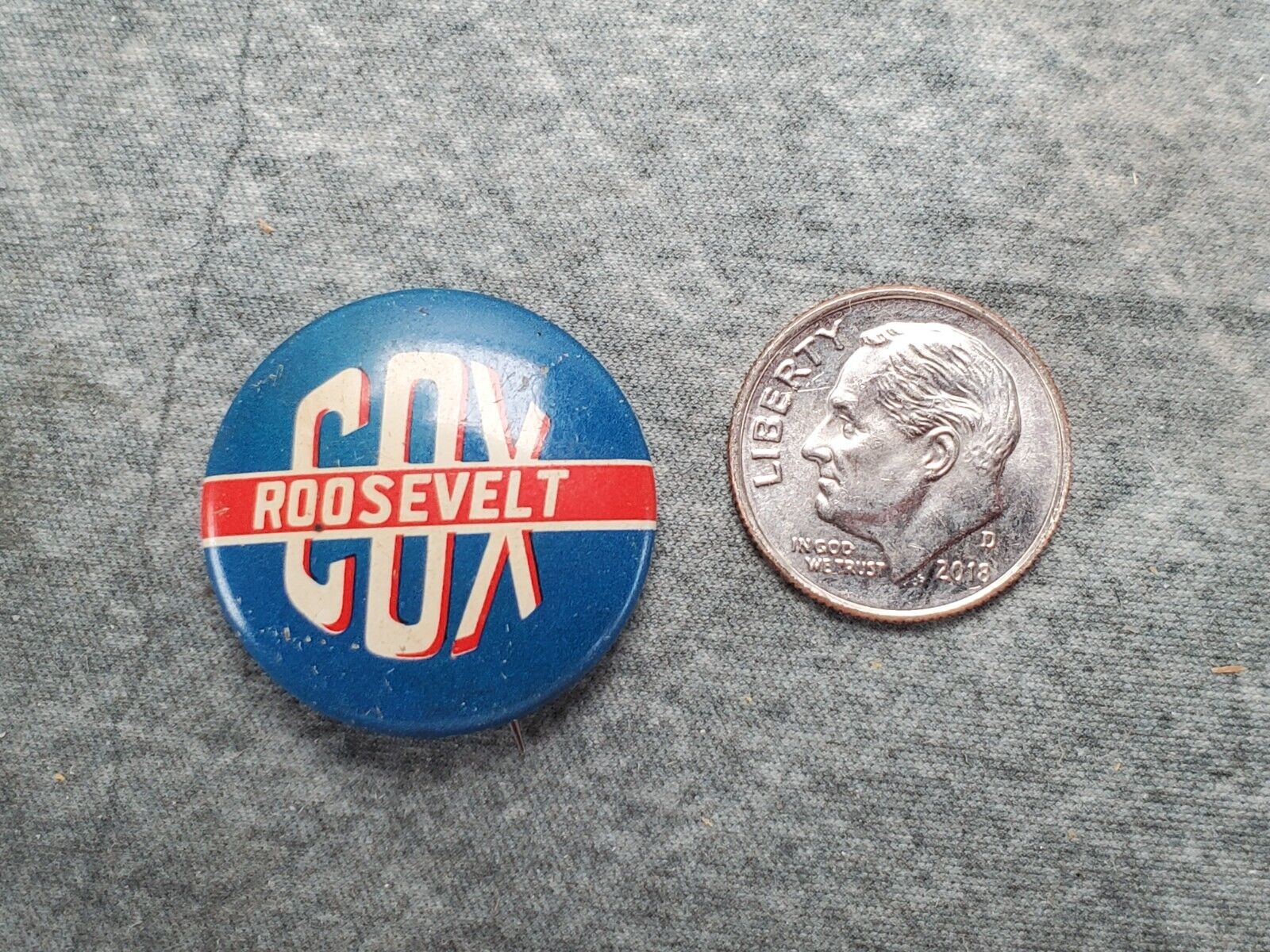 Cox Roosevelt Reproduction Presidential Political Campaign Pinback Button / Pin