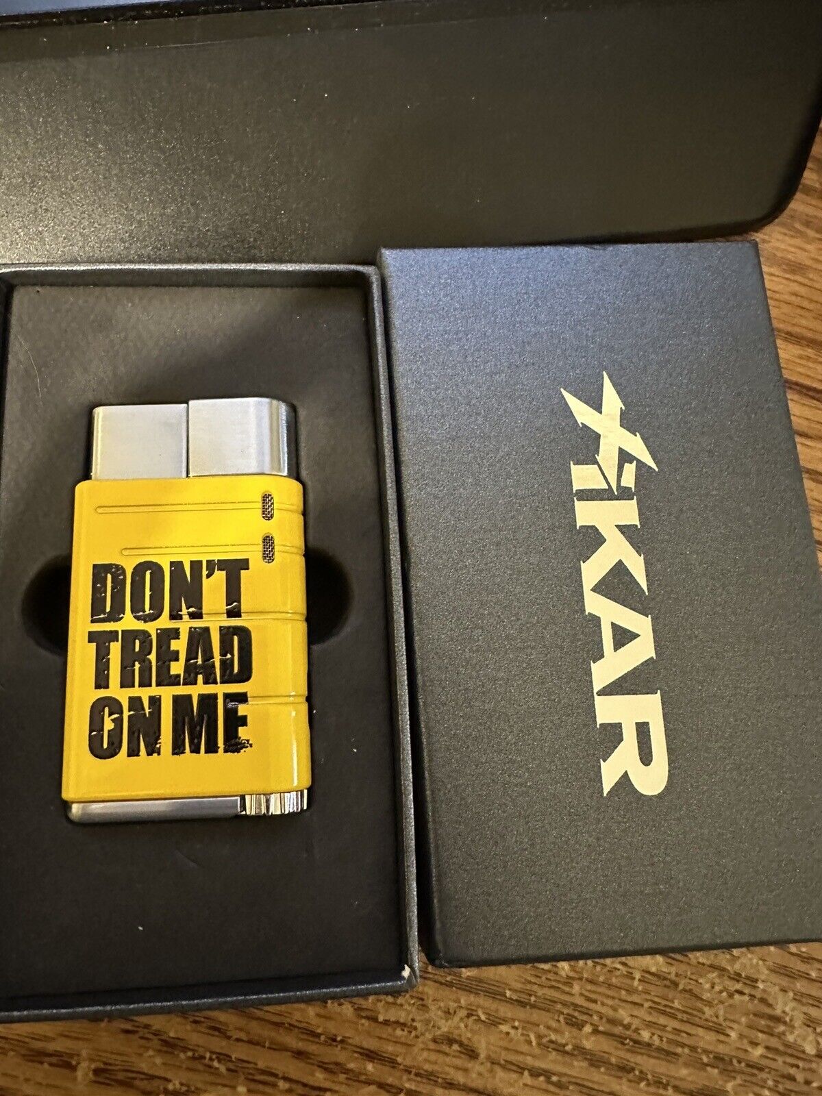 Xikar Linea Single Torch Butane Cigar Lighter Yellow NIB Don't Tread on Me Cigar