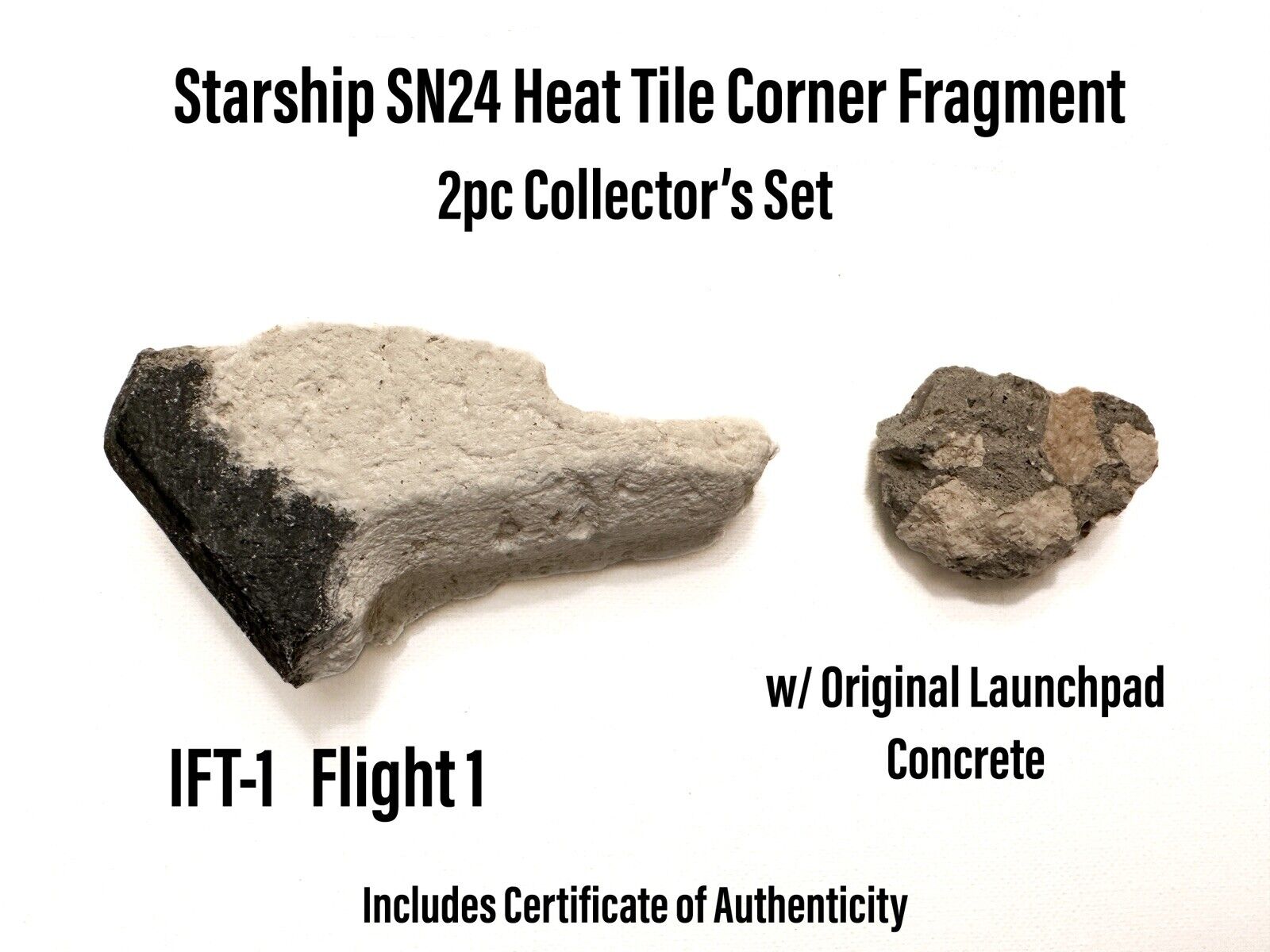 SpaceX Starship SN24 S24 Heat Shield Tile & Launchpad - 2 Piece Collector’s Set