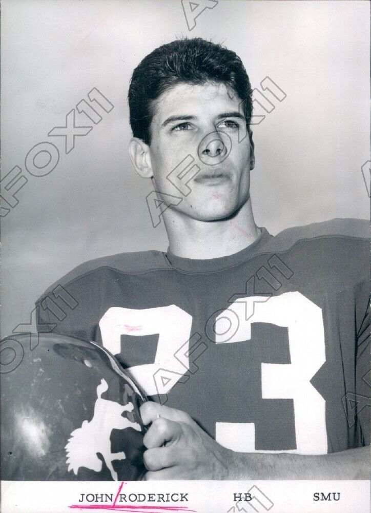 1967 SMU Mustangs Football Player Halfback John Roderick Press Photo