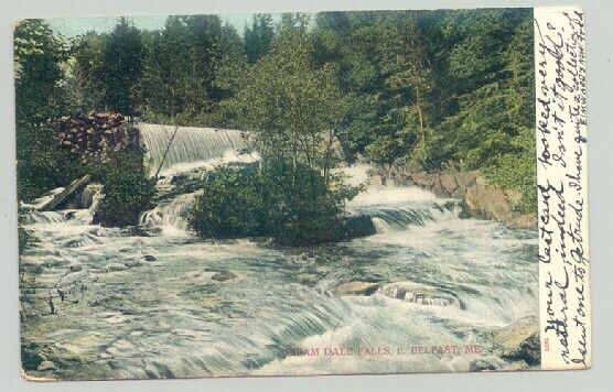 East Belfast, Maine ME ~ Hiram Dale Falls  1905  UB *