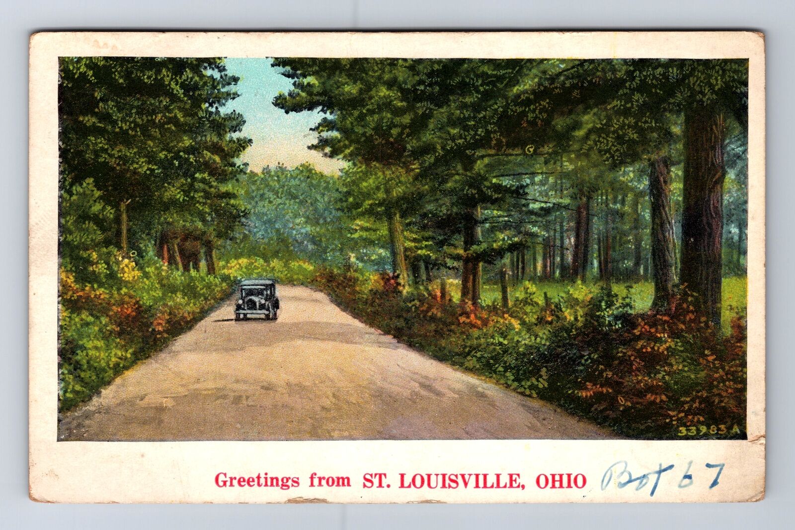 St Louisville OH-Ohio, General Countryside Greetings, Vintage PC c1935 Postcard