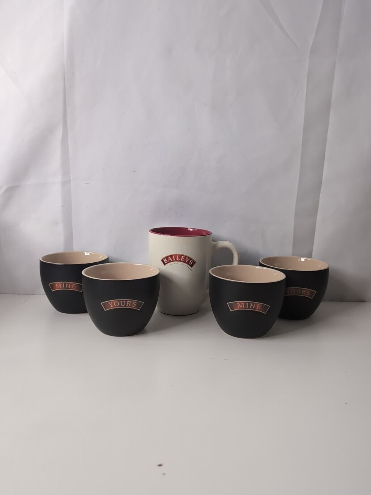 Lot 4 Bailey\'s Irish Cream Yours and Mine Mugs Cups Bowls New