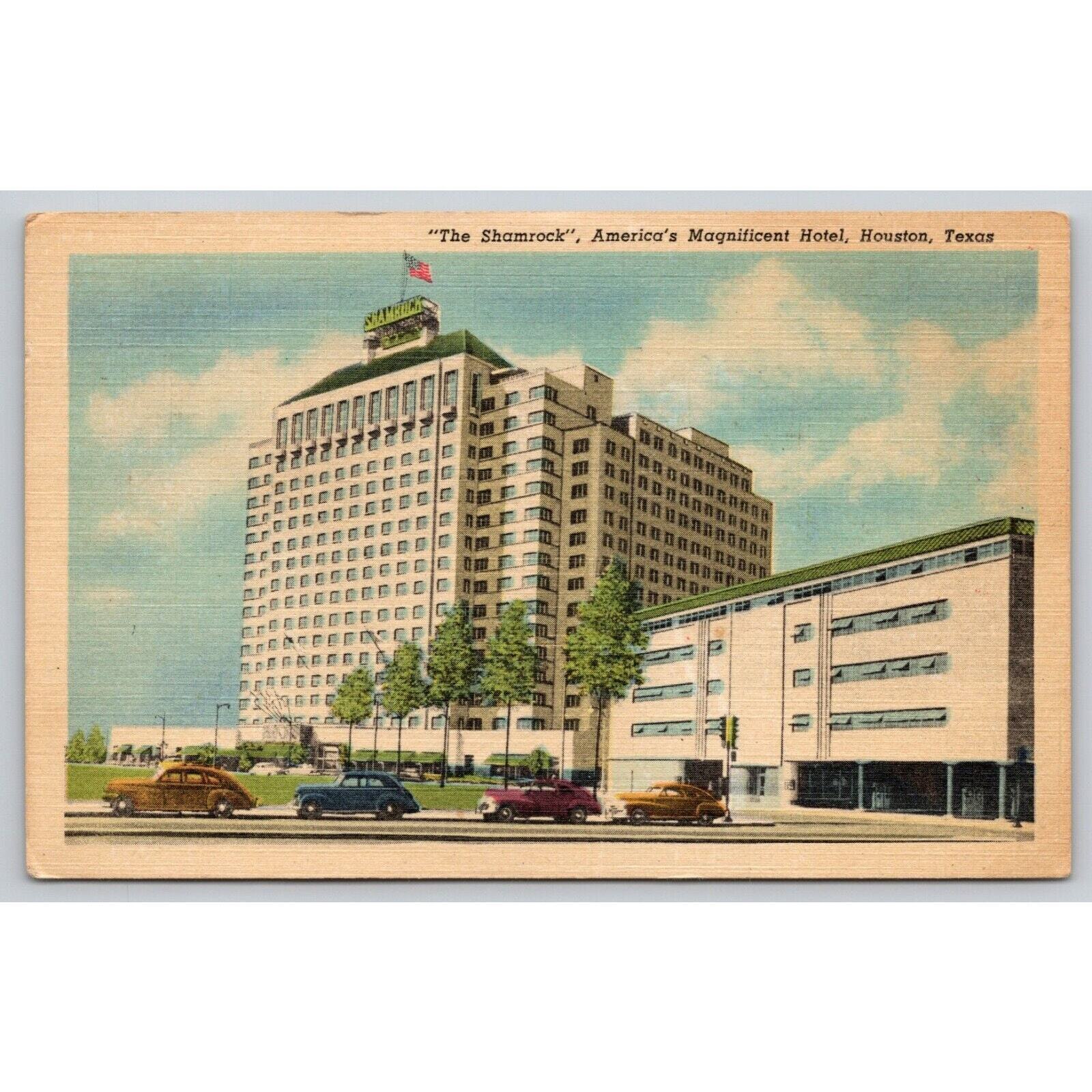 Postcard TX Houston The Shamrock America\'s Magnificent Hotel