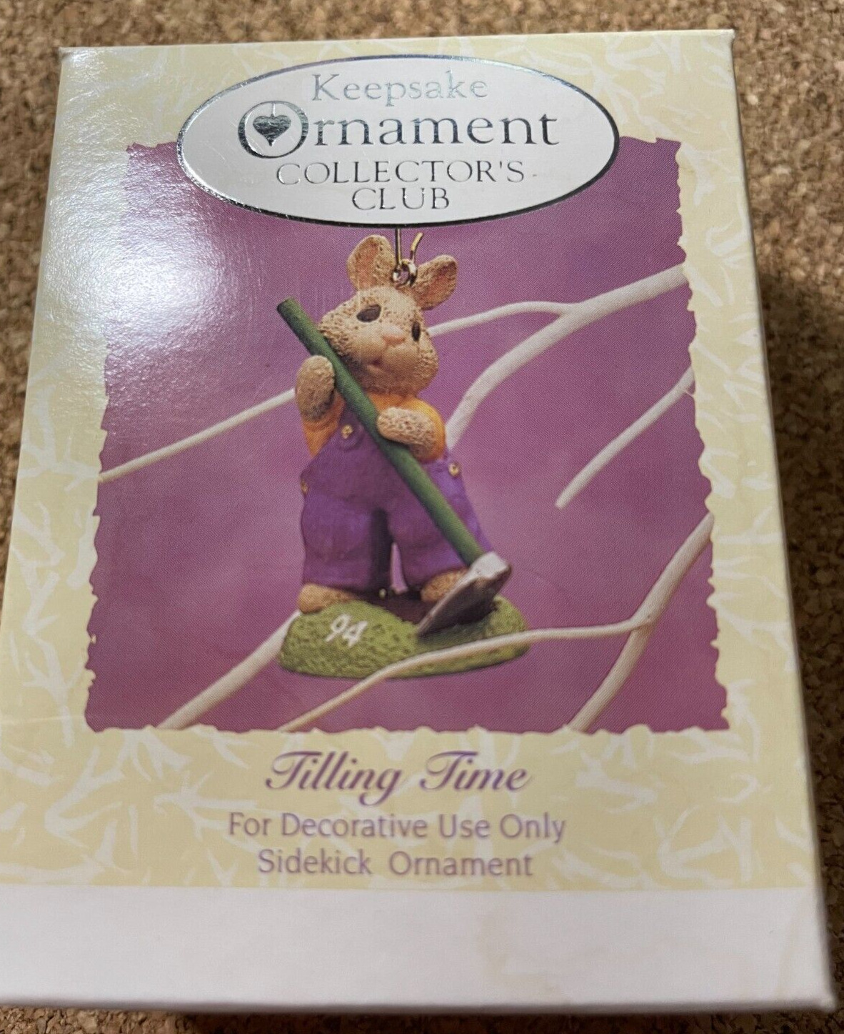1993  Hallmark Keepsake Ornament  Club  Tilling Time  Bunny   NEW  