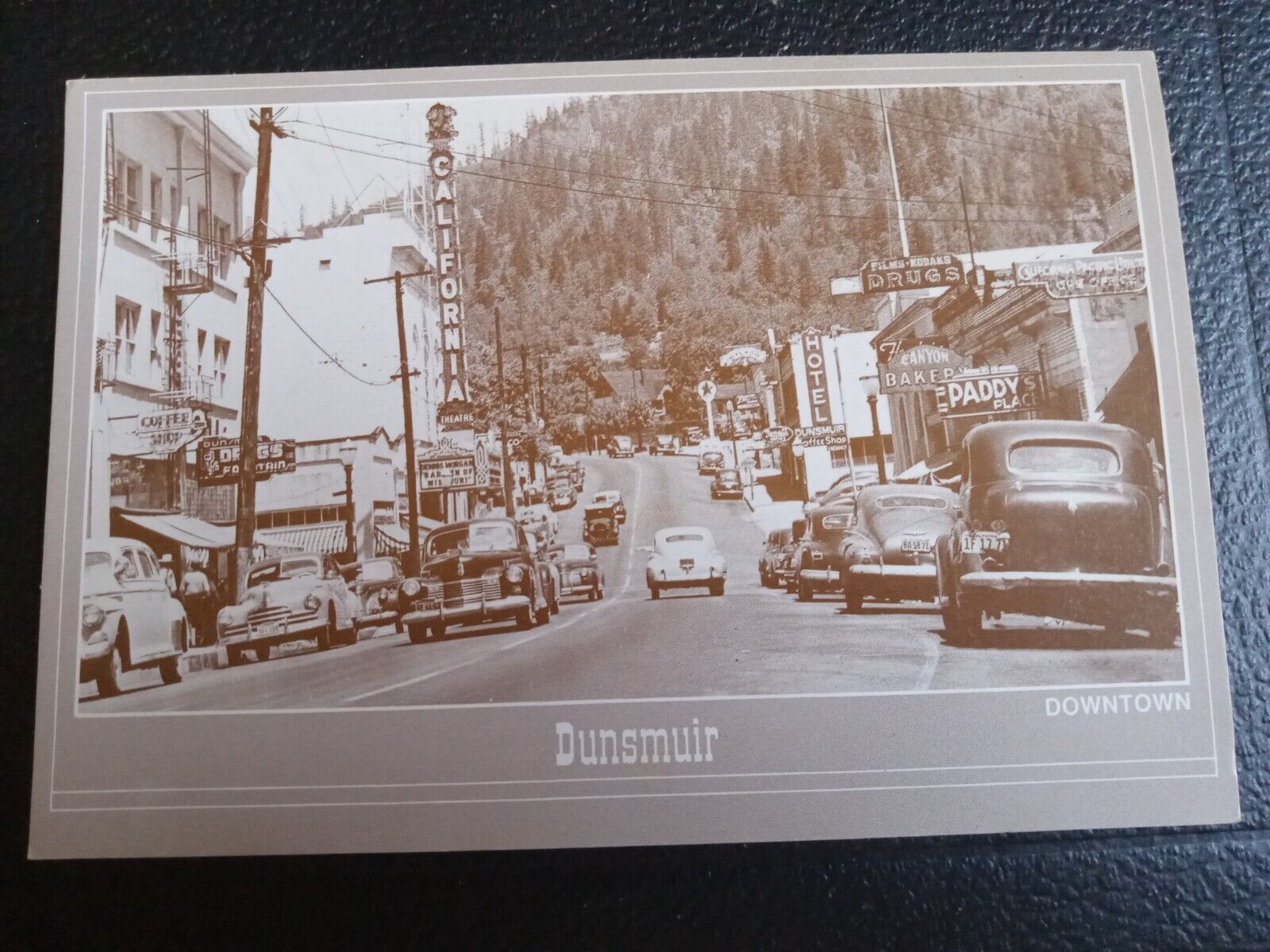 Vintage California Postcard Dunsmuir Downtown 1950 1970s Era RPPC 