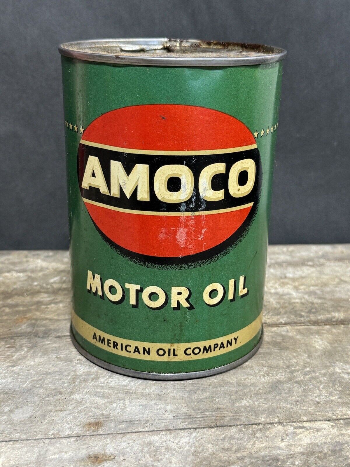 1930\'s Amoco Motor Oil 1 Quart Oil Can Empty Pretty Clean American Oil Company