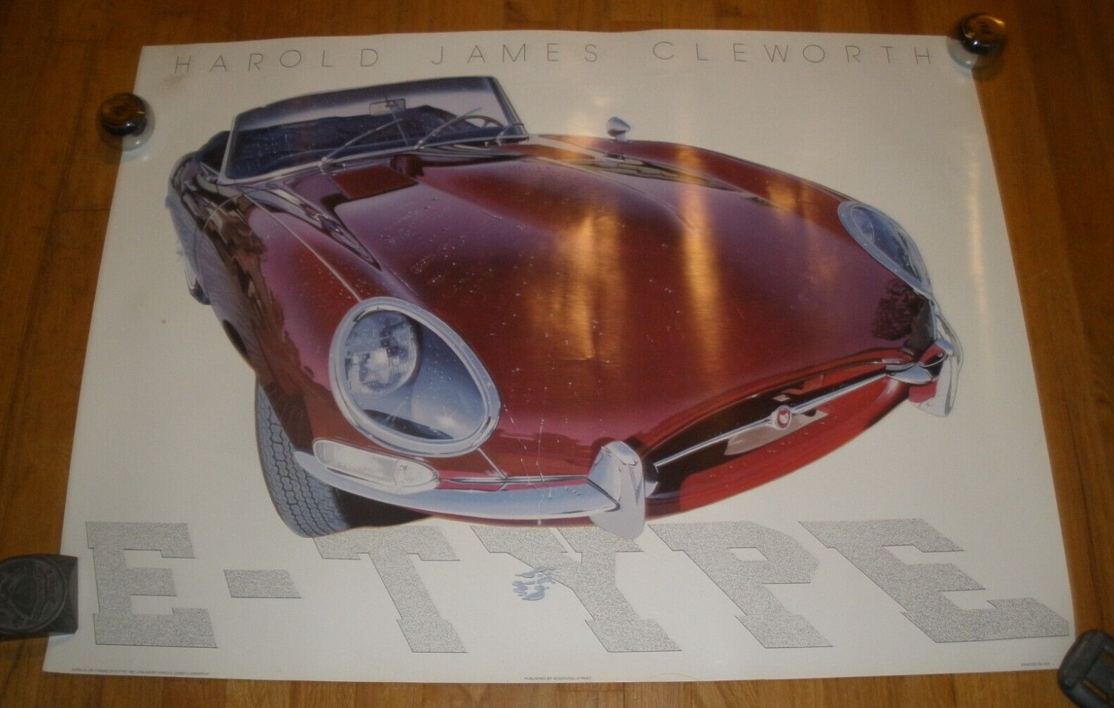 Harold James Cleworth Poster E-Type 1967 Jaguar 32x24