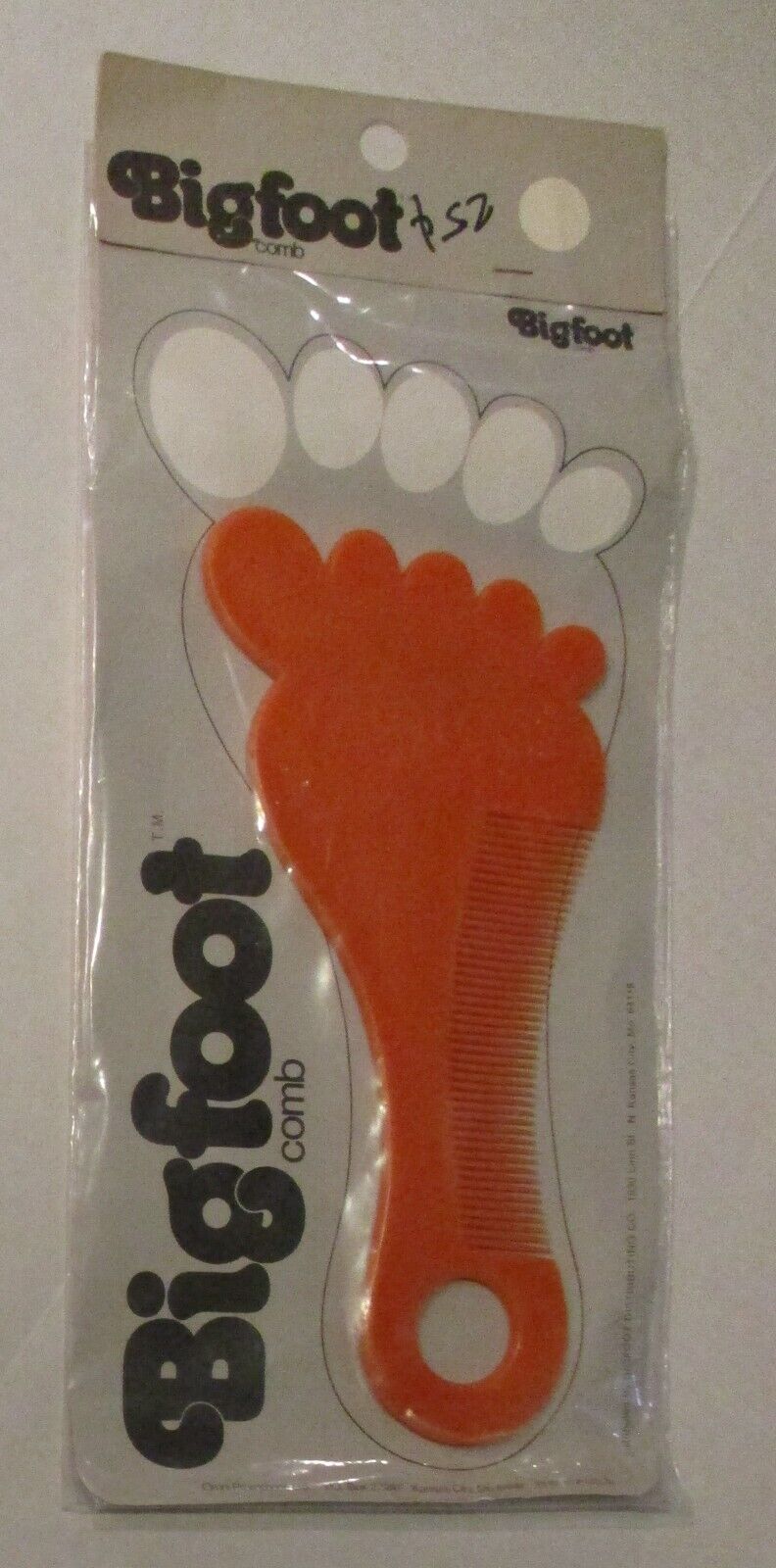 Vintage 1980's Bigfoot Comb Orange NEW IN PACK 9 Inch Retro Weird Collectible