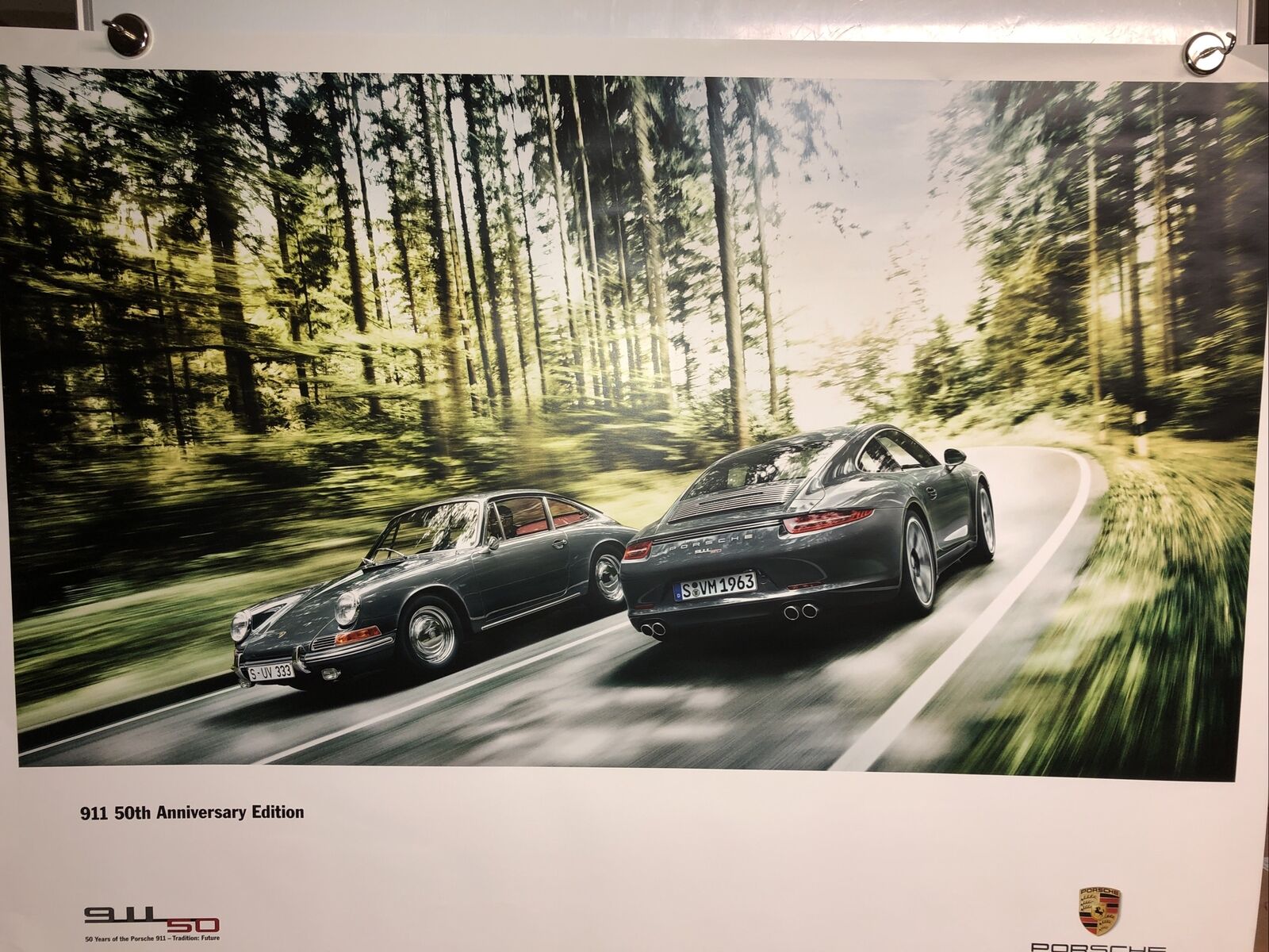 AWESOME 2013  Factory Vintage Porsche Poster 911 50th Anniversary Edition