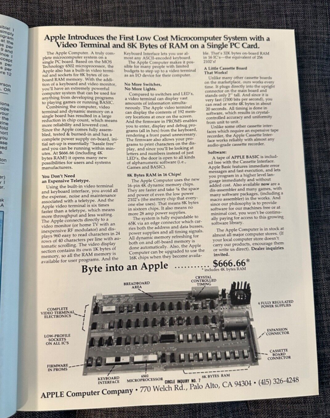 Rare Interface Age December 1976 with early historical Apple I Computer Print Ad