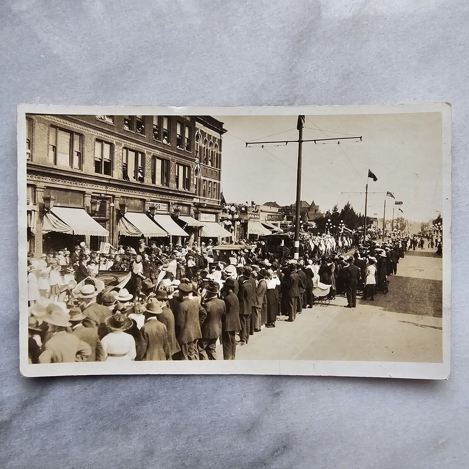 RPPC Moose Jaw Saskatchewan Canada Main Street Peace Celebration Parade 1918